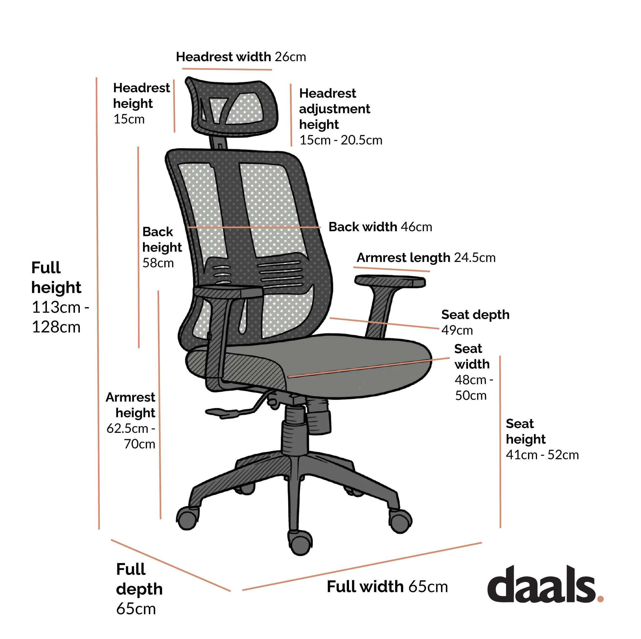 Black Mesh High Back Executive Office Chair Swivel Desk Chair with Synchro-Tilt, Adjustable Armrest & Headrest - Image 3