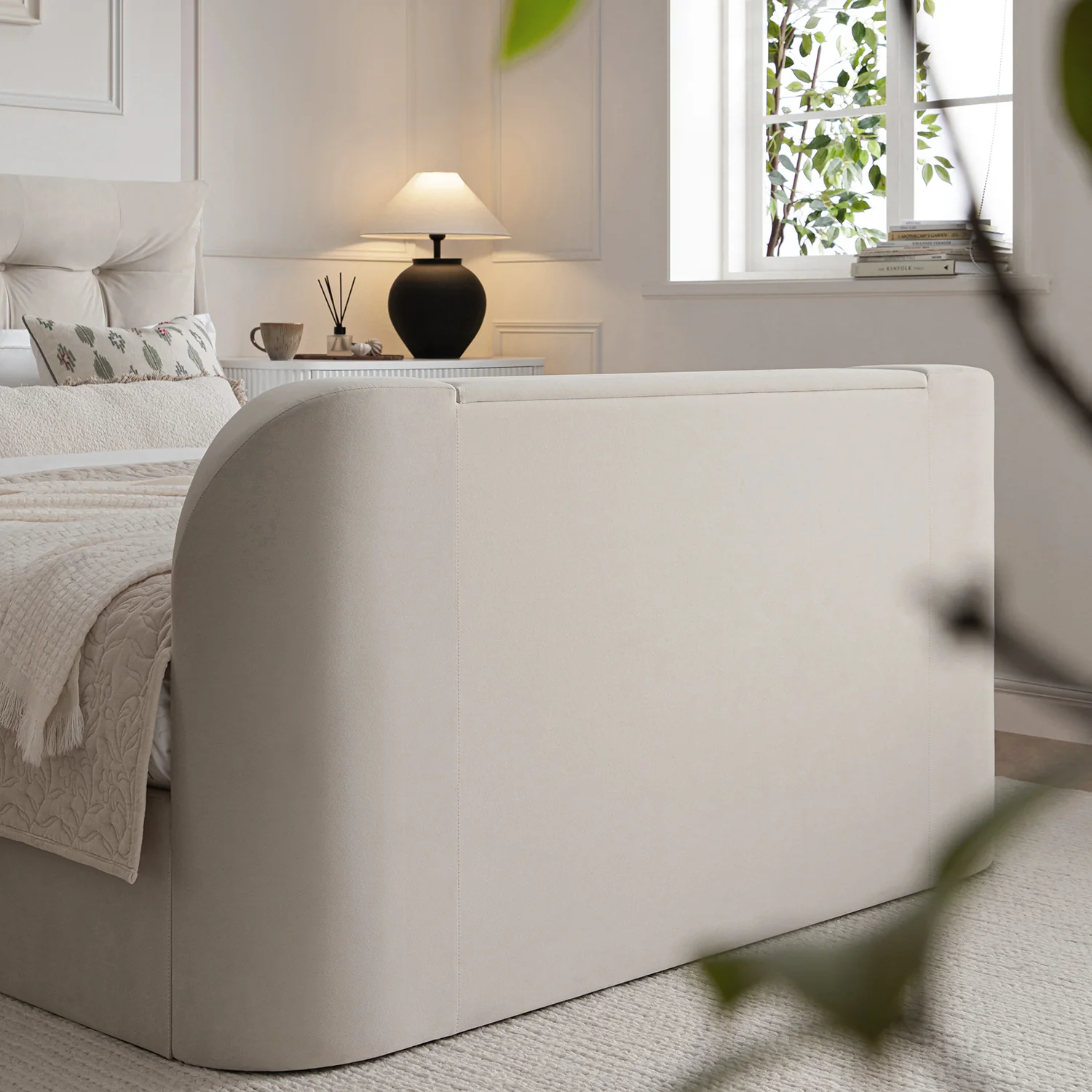 Hadley Champagne Velvet Ottoman TV Bed - Image 10