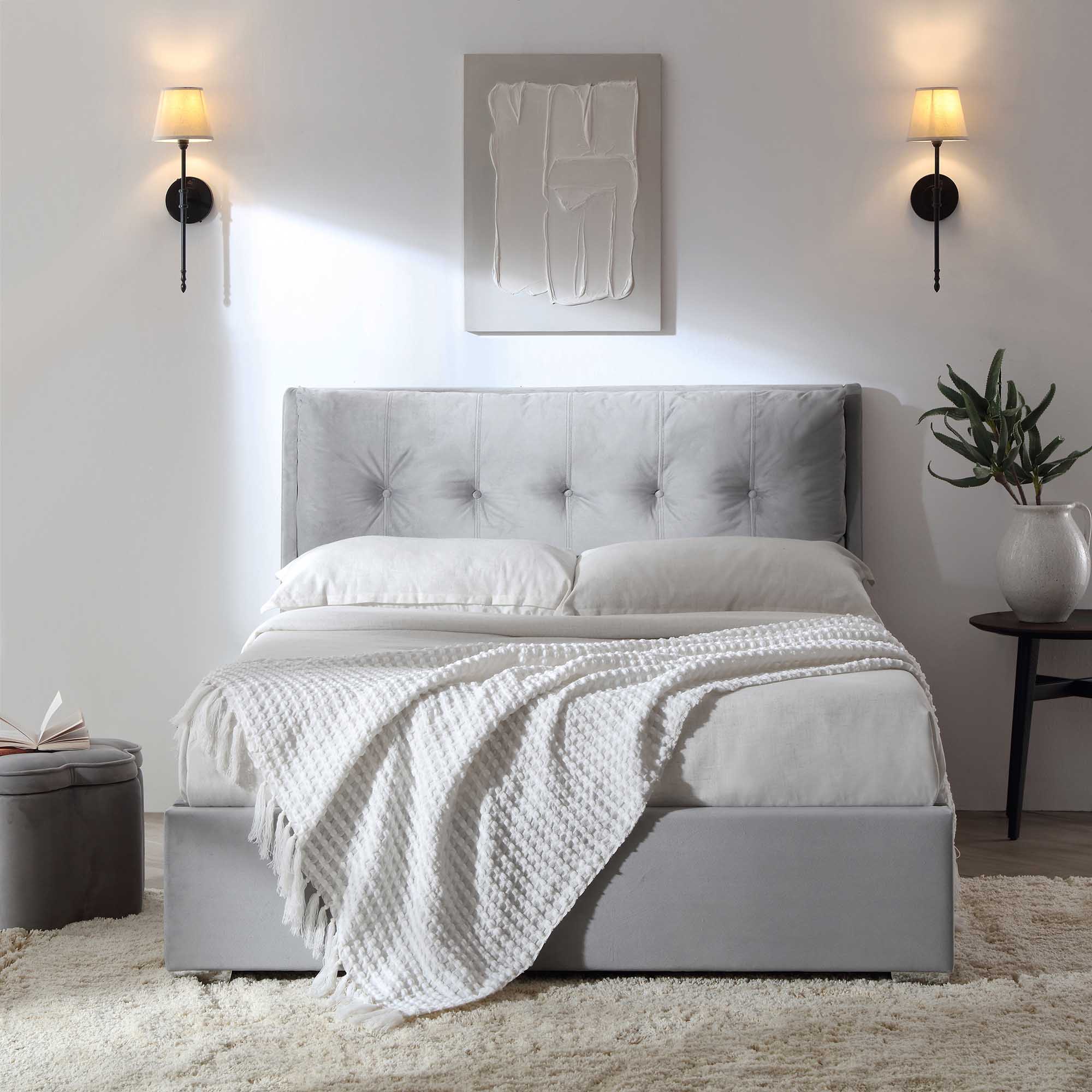Hadley Grey Velvet Ottoman Storage Bed - Image 2