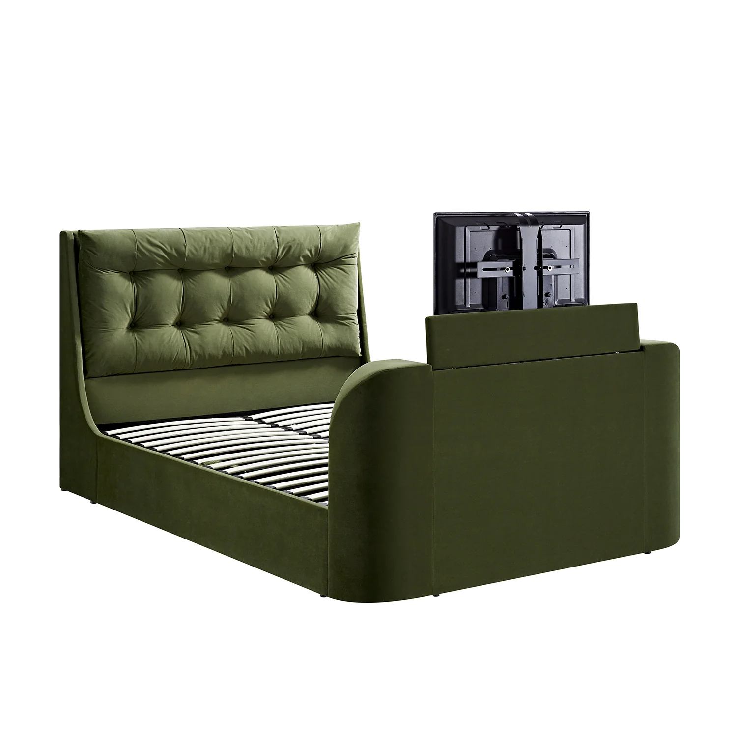 Hadley Moss Green Velvet Ottoman TV Bed - Image 11