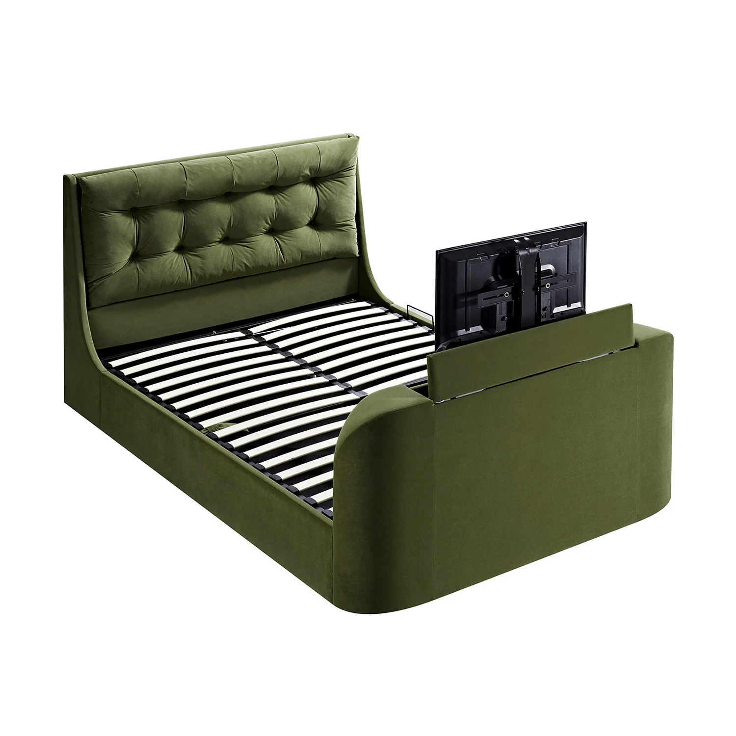 Hadley Moss Green Velvet Ottoman TV Bed - Image 16