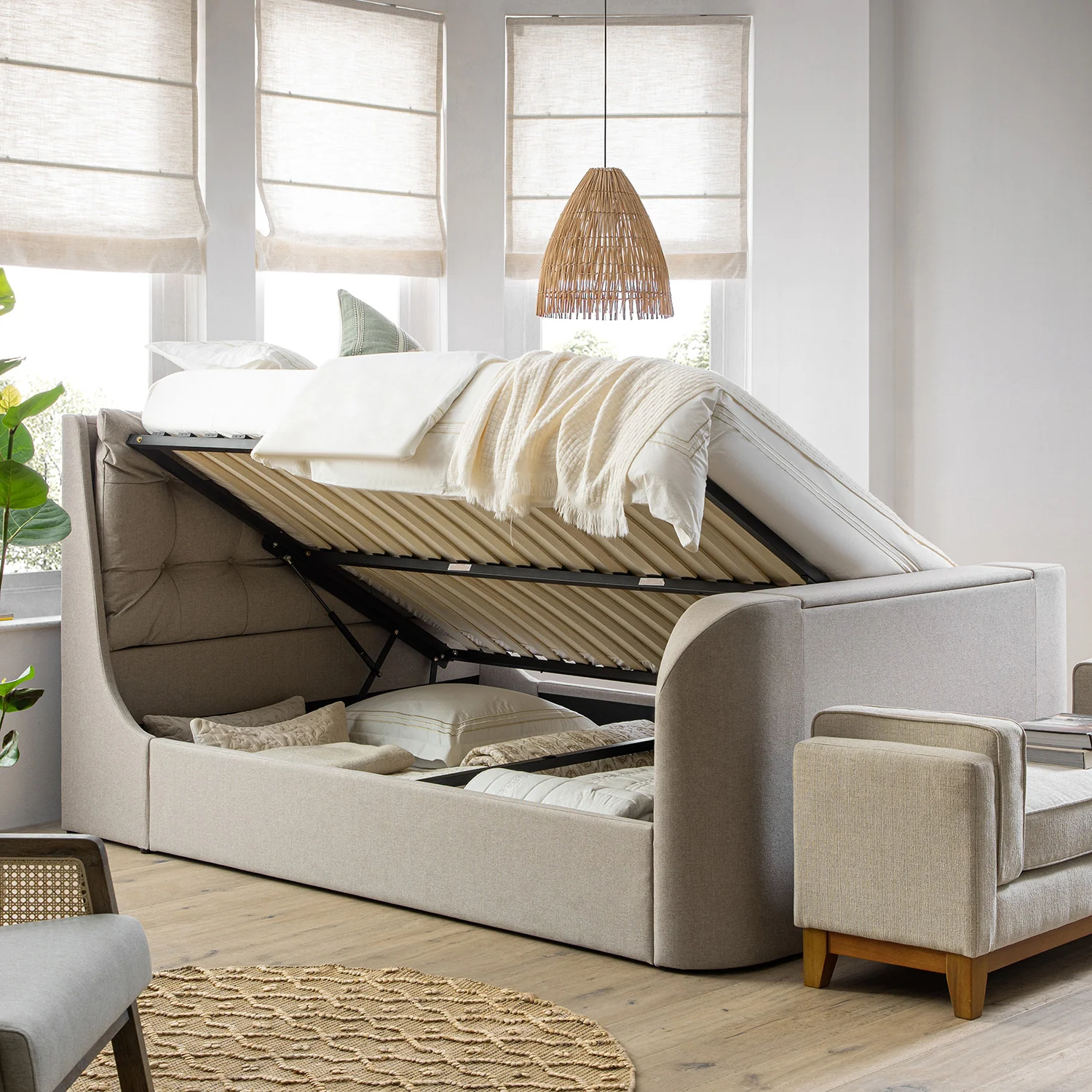 Hadley Stone Fabric Ottoman TV Bed - Image 6