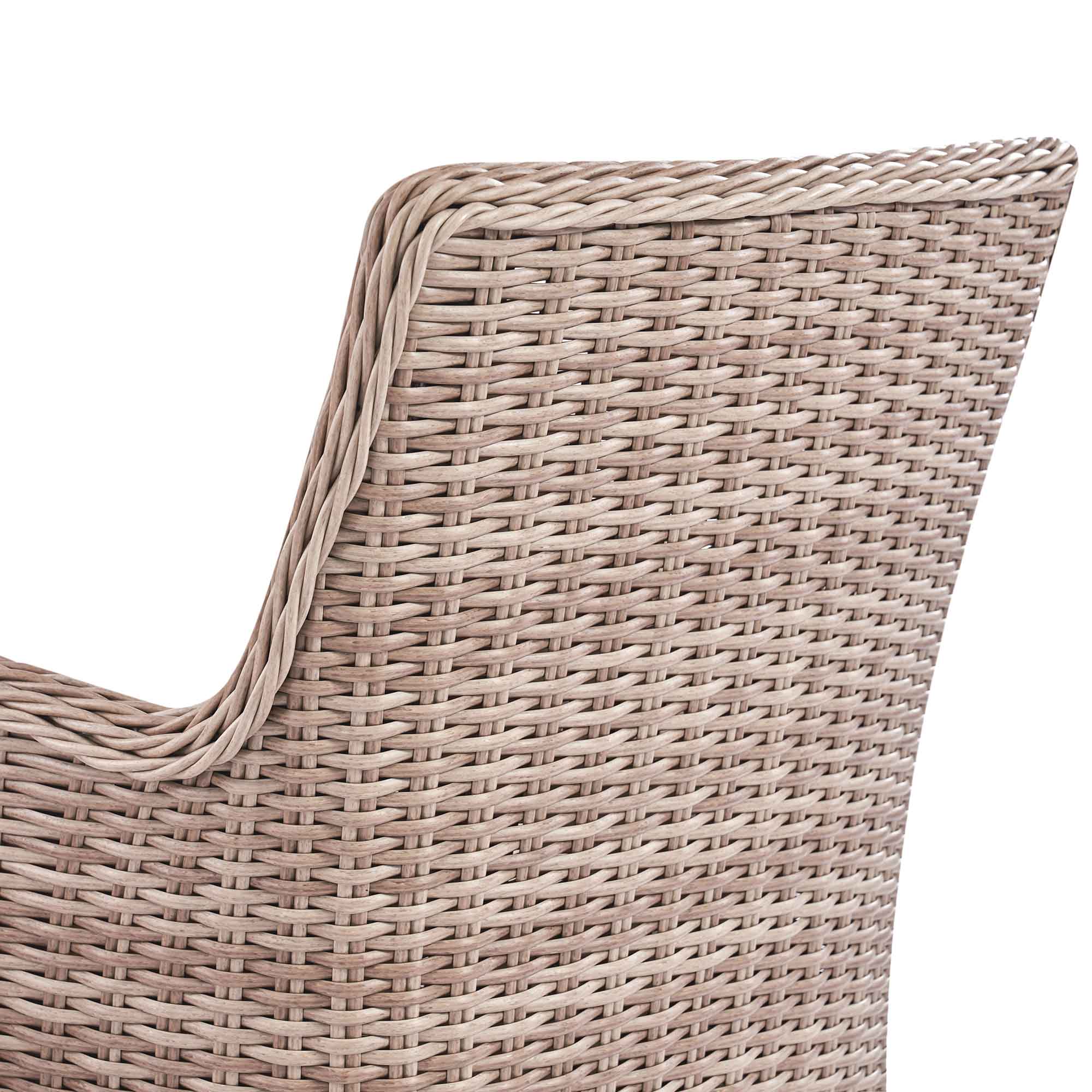 Hampshire 4-Seater Round Wicker Rattan Dining Set, Natural - Image 11