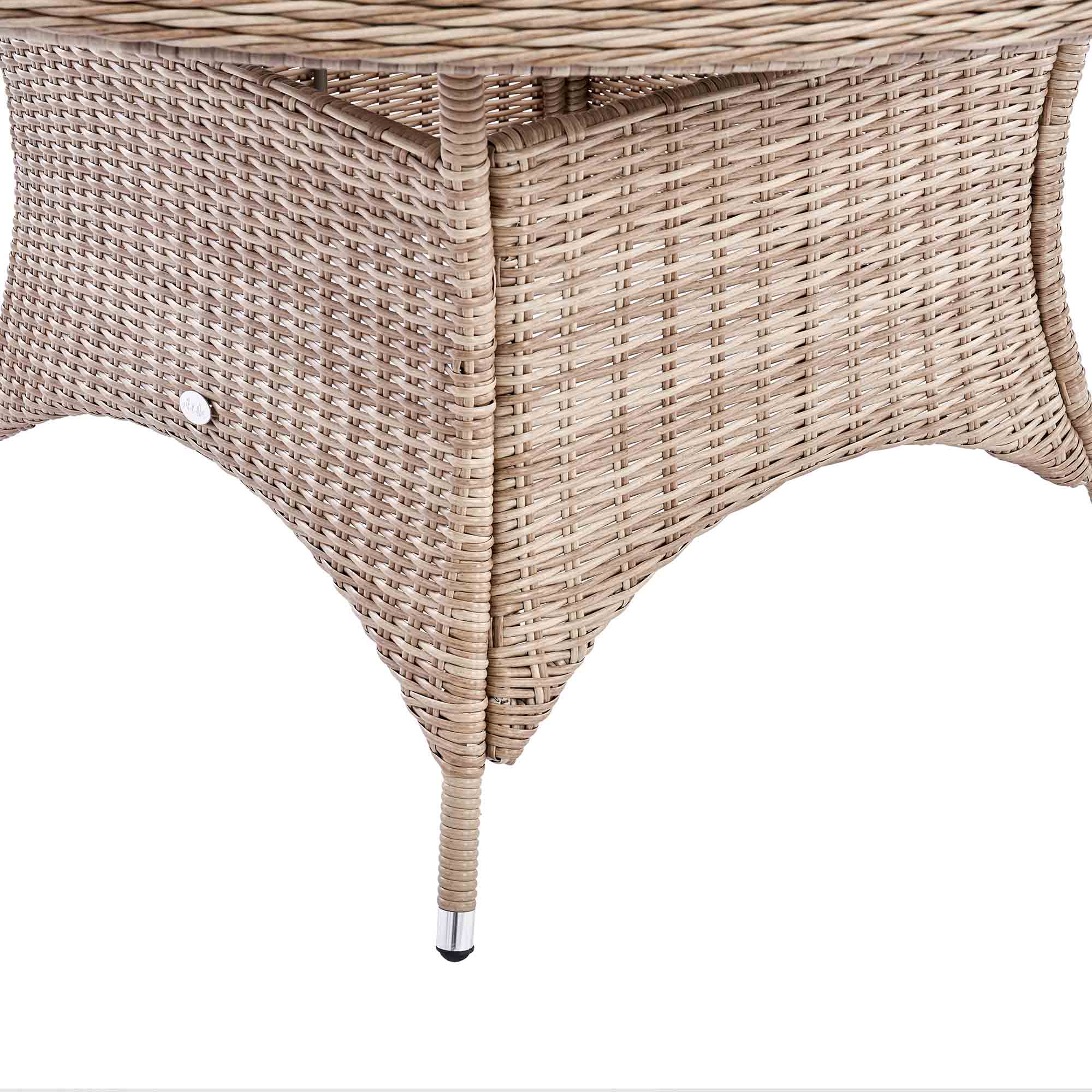 Hampshire 6-Seater Round Wicker Rattan Dining Set with Lazy Susan & Ice Bucket, Natural - Image 14