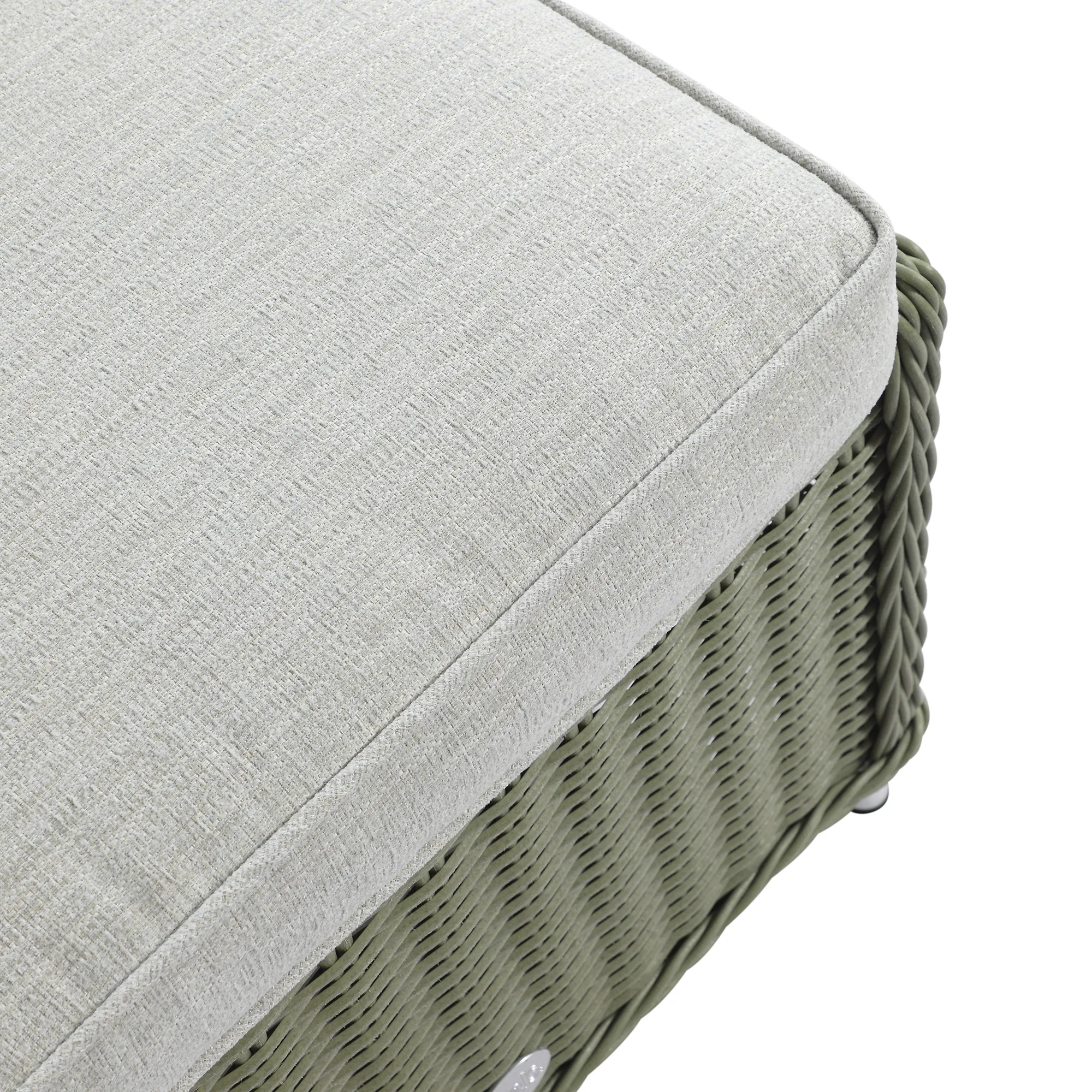 Hampshire 7-Seater Round Wicker Rattan Sofa Set with Rising Table, Desert Sage - Image 21