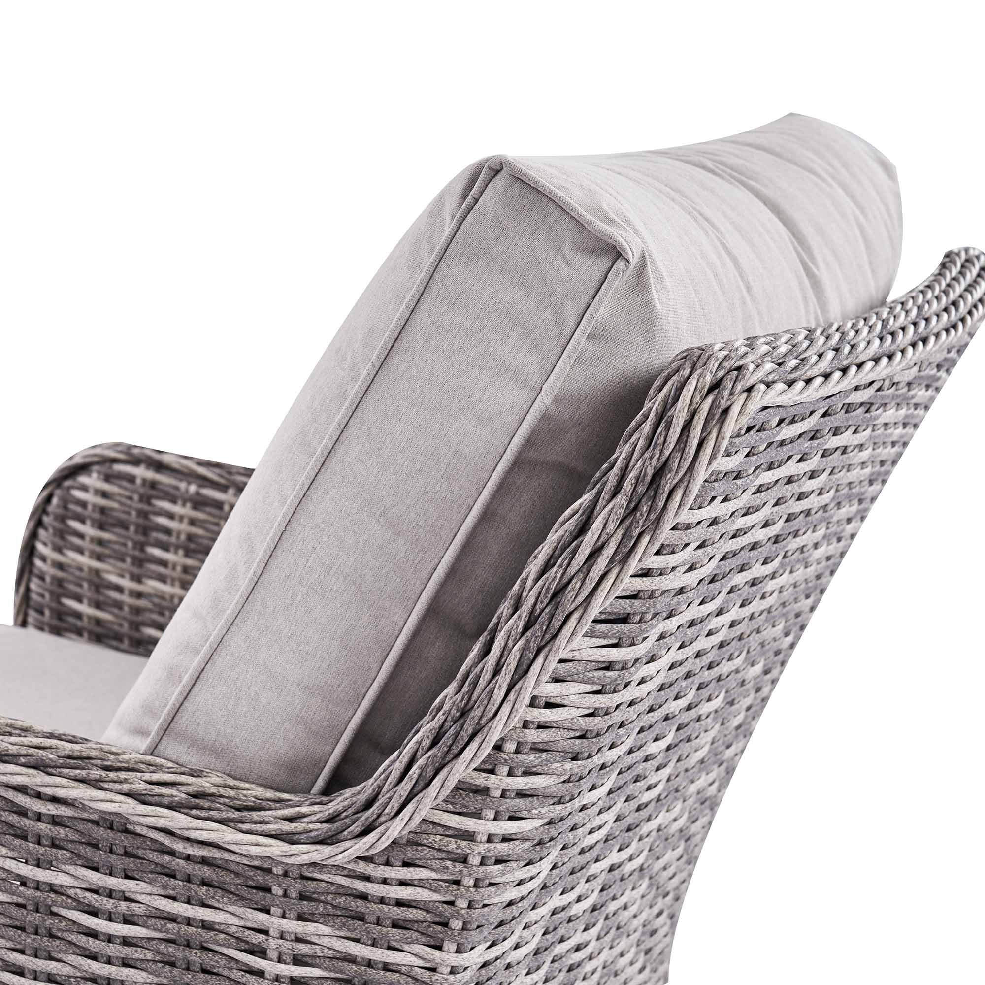 Hampshire 7-Seater Round Wicker Rattan Sofa Set with Rising Table, Light Grey - Image 15