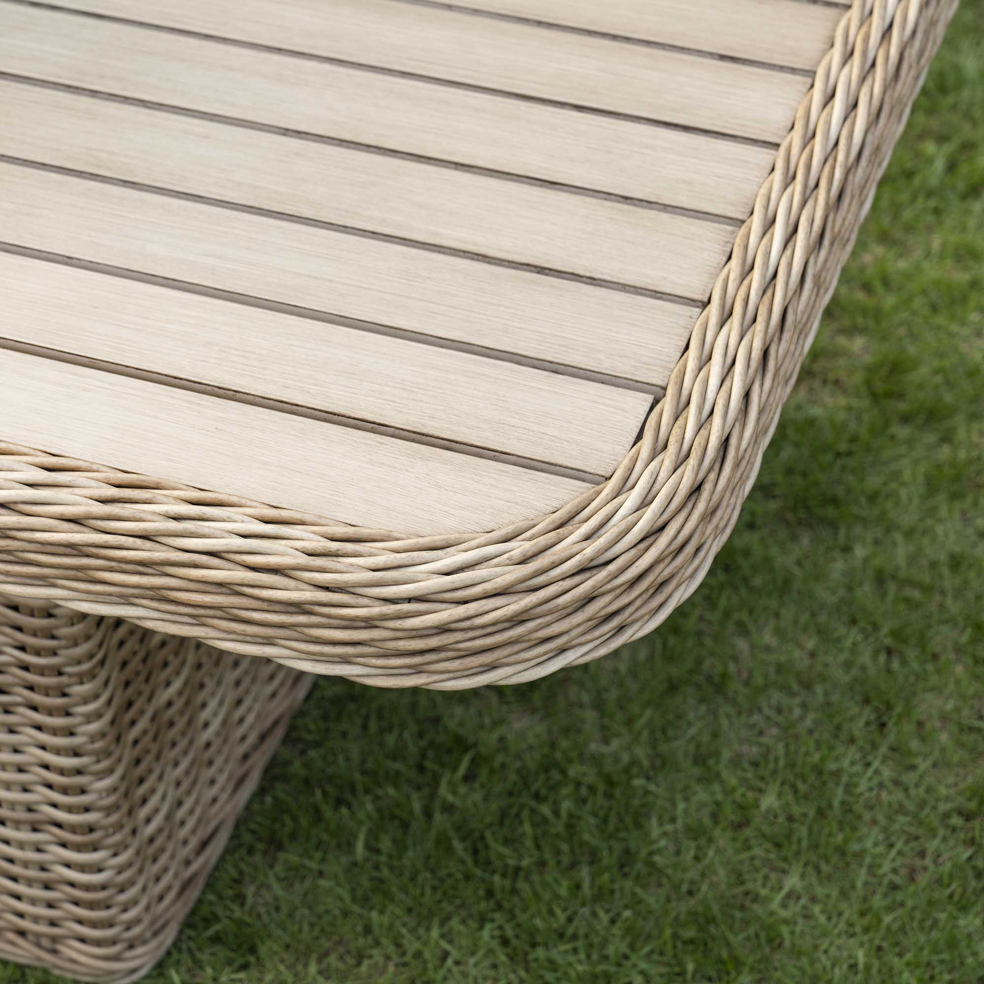 Hampshire 7-Seater Round Wicker Rattan Sofa Set with Rising Table, Natural - Image 7