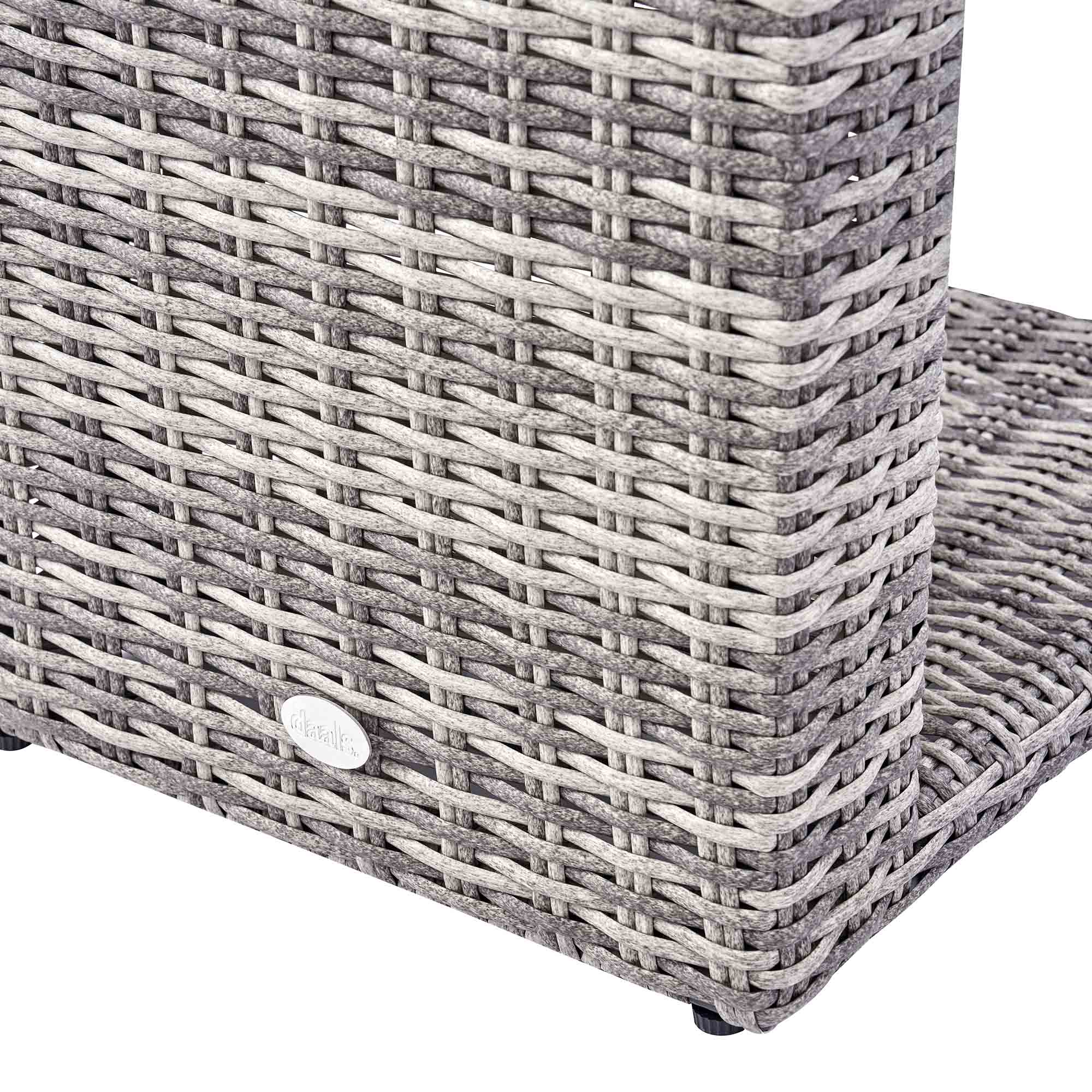 Hampshire Round Wicker Rattan Side Table, Light Grey - Image 6