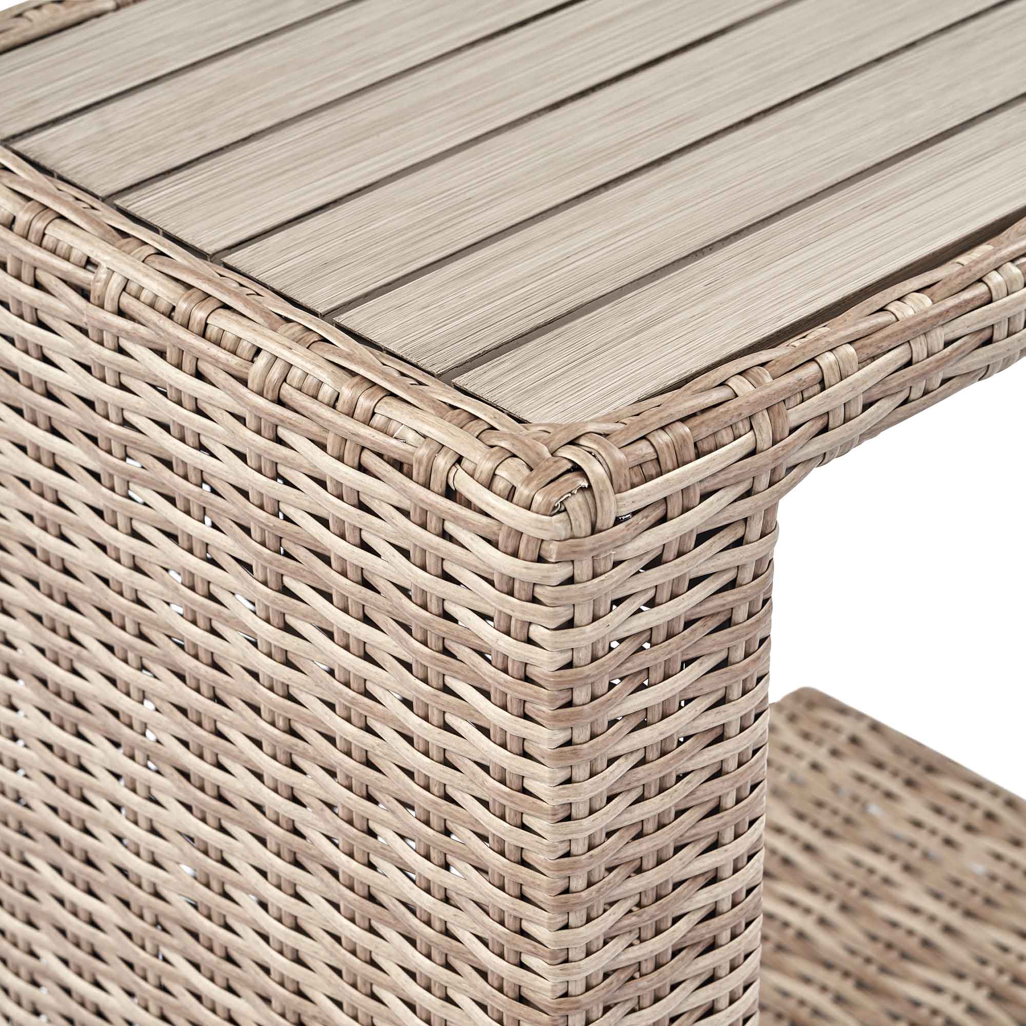 Hampshire Round Wicker Rattan Side Table, Natural - Image 4
