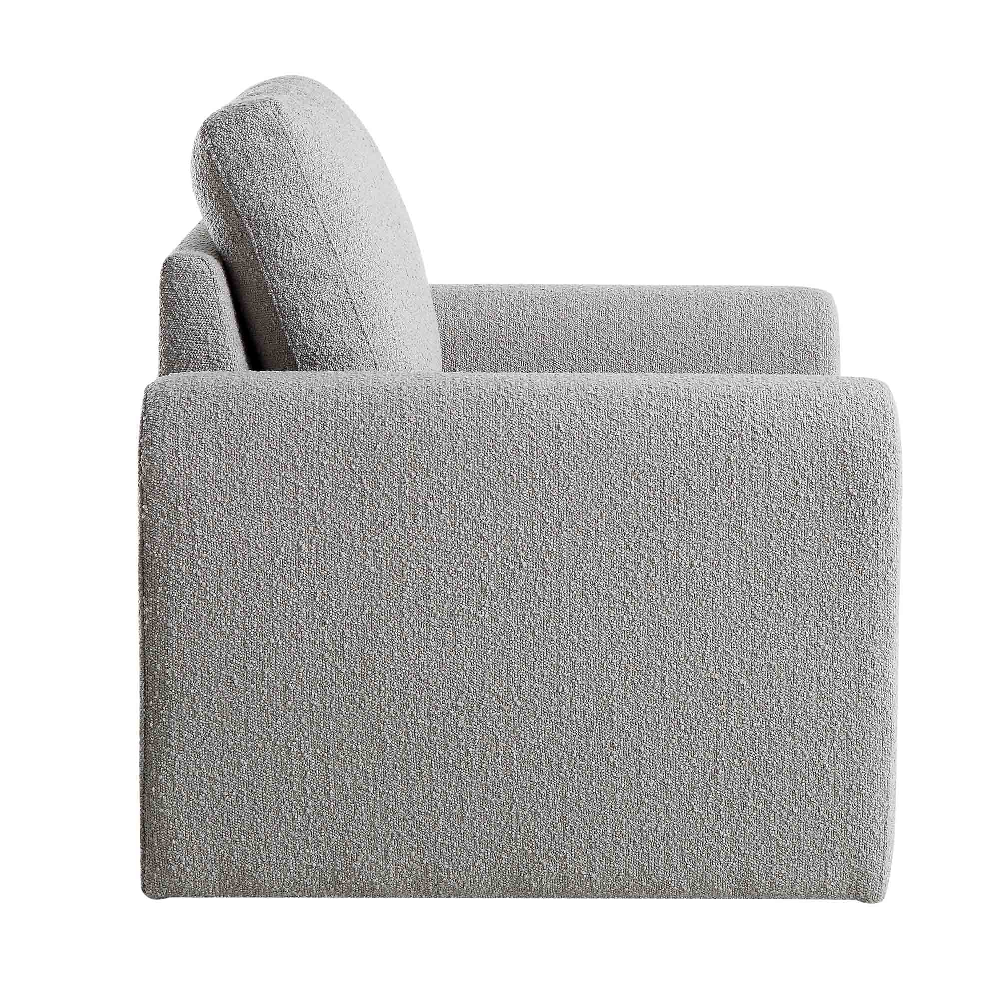 Hampstead Grey Boucle Curved Armchair - Image 6
