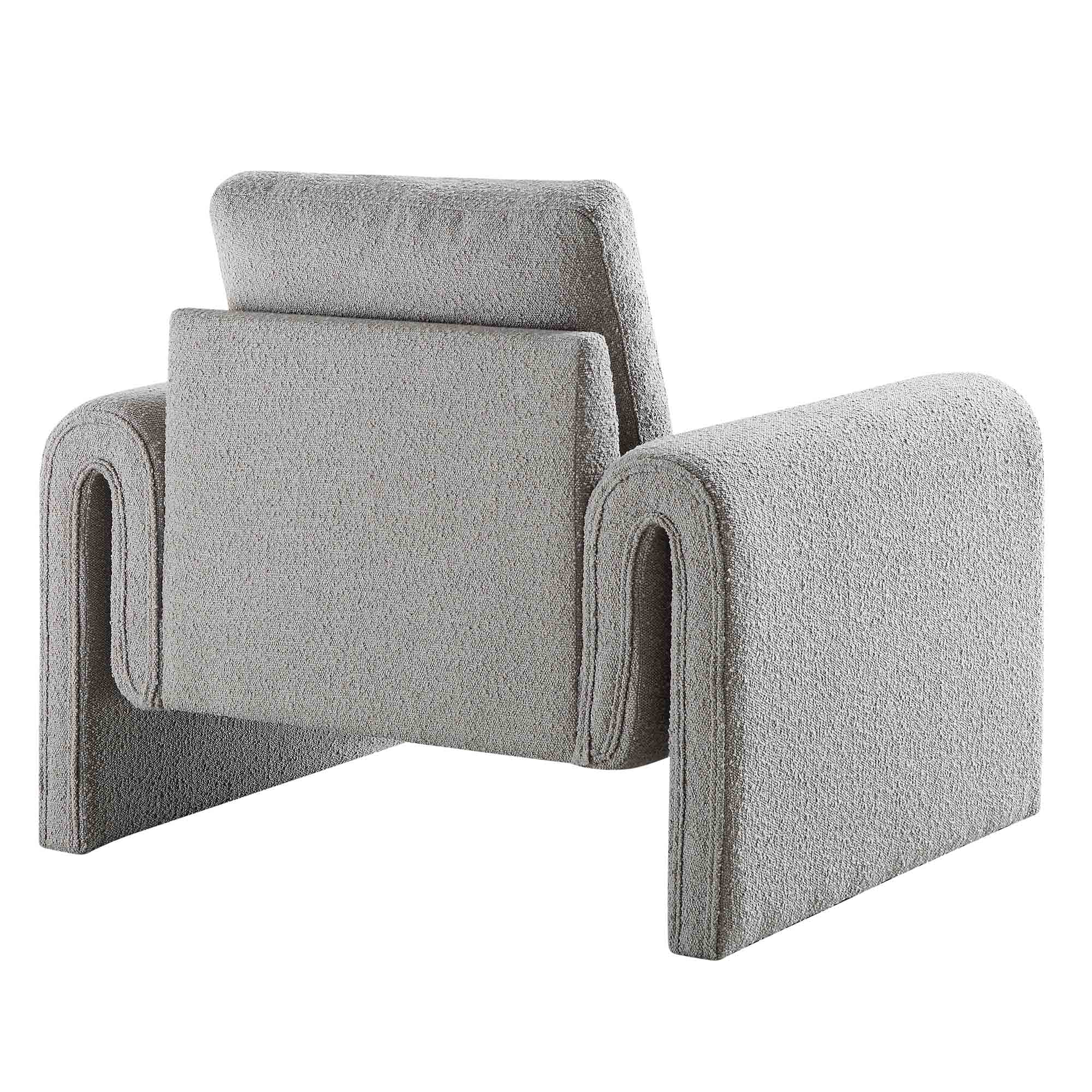 Hampstead Grey Boucle Curved Armchair - Image 7