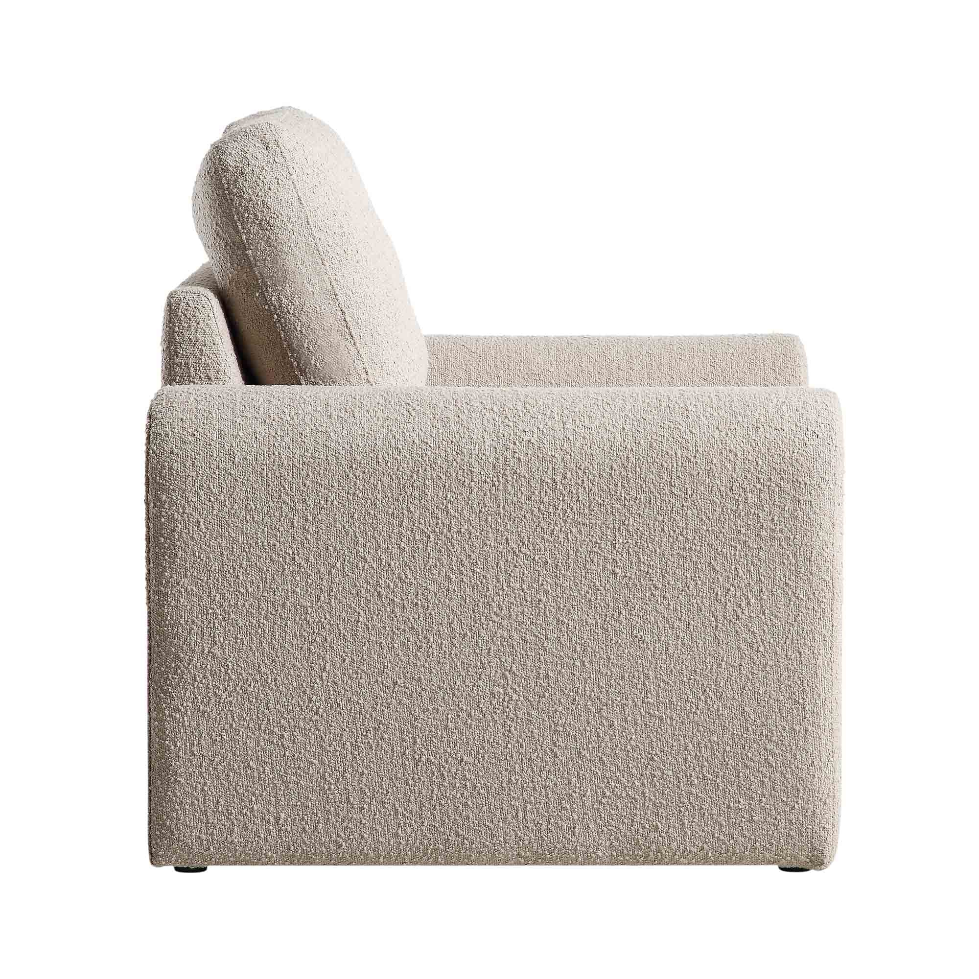 Hampstead Taupe Boucle Curved Armchair - Image 6