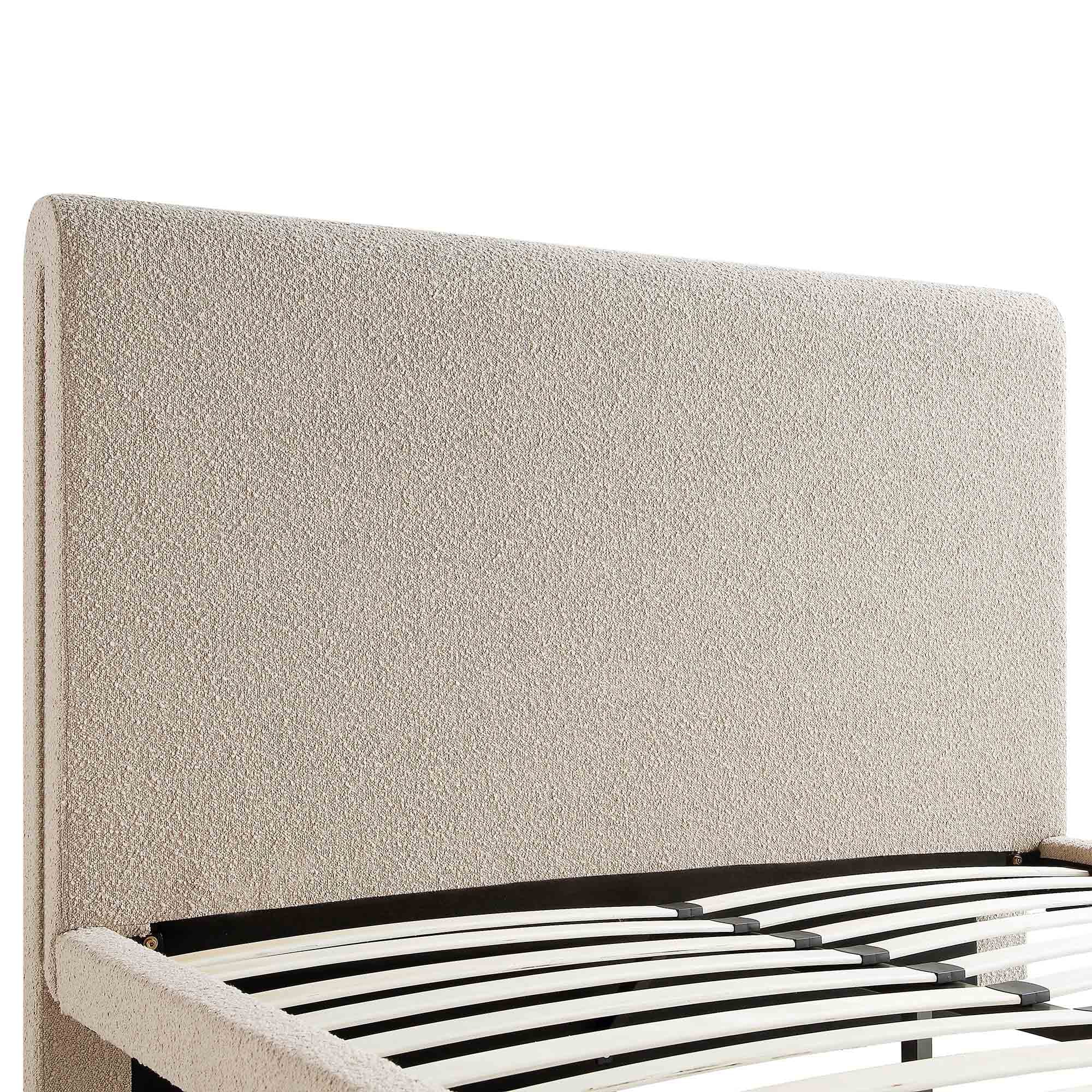 Hampstead Taupe Boucle Curved Bed - Image 9