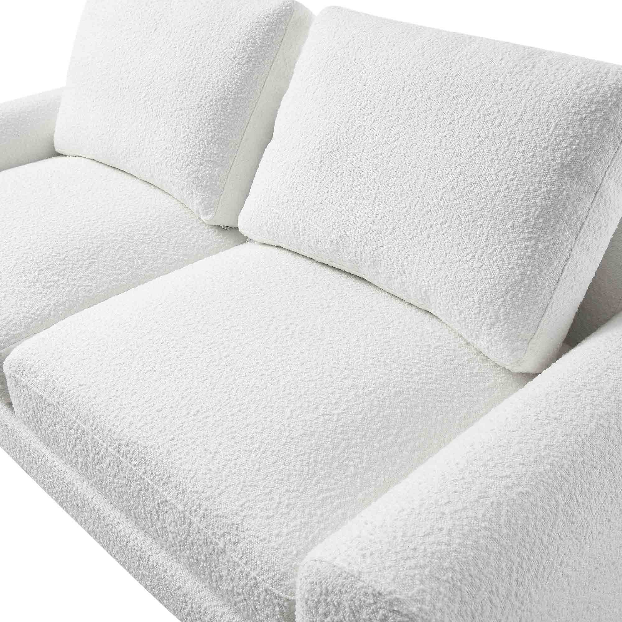 Hampstead White Boucle Curved 2-Seater Sofa - Image 10