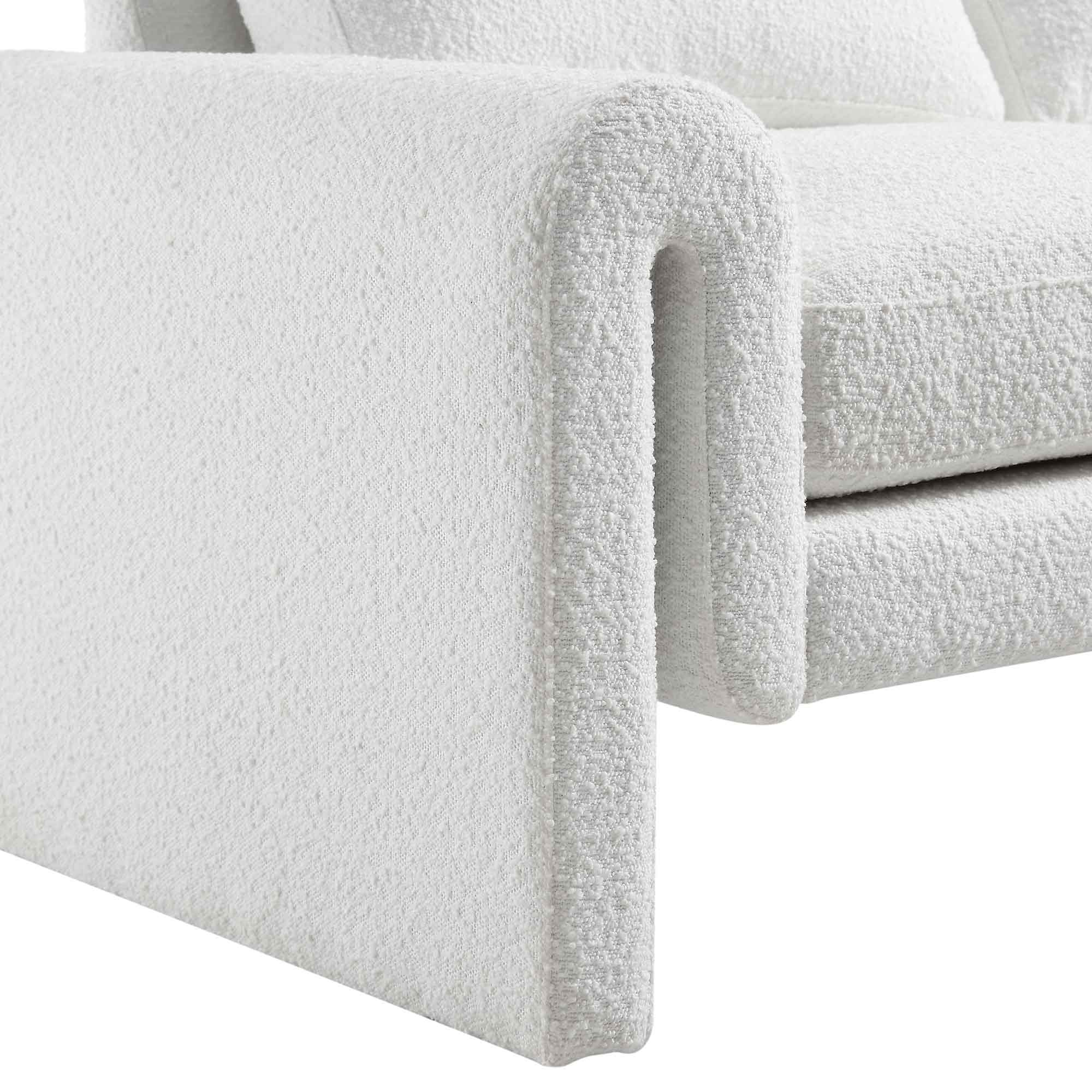 Hampstead White Boucle Curved 2-Seater Sofa - Image 12