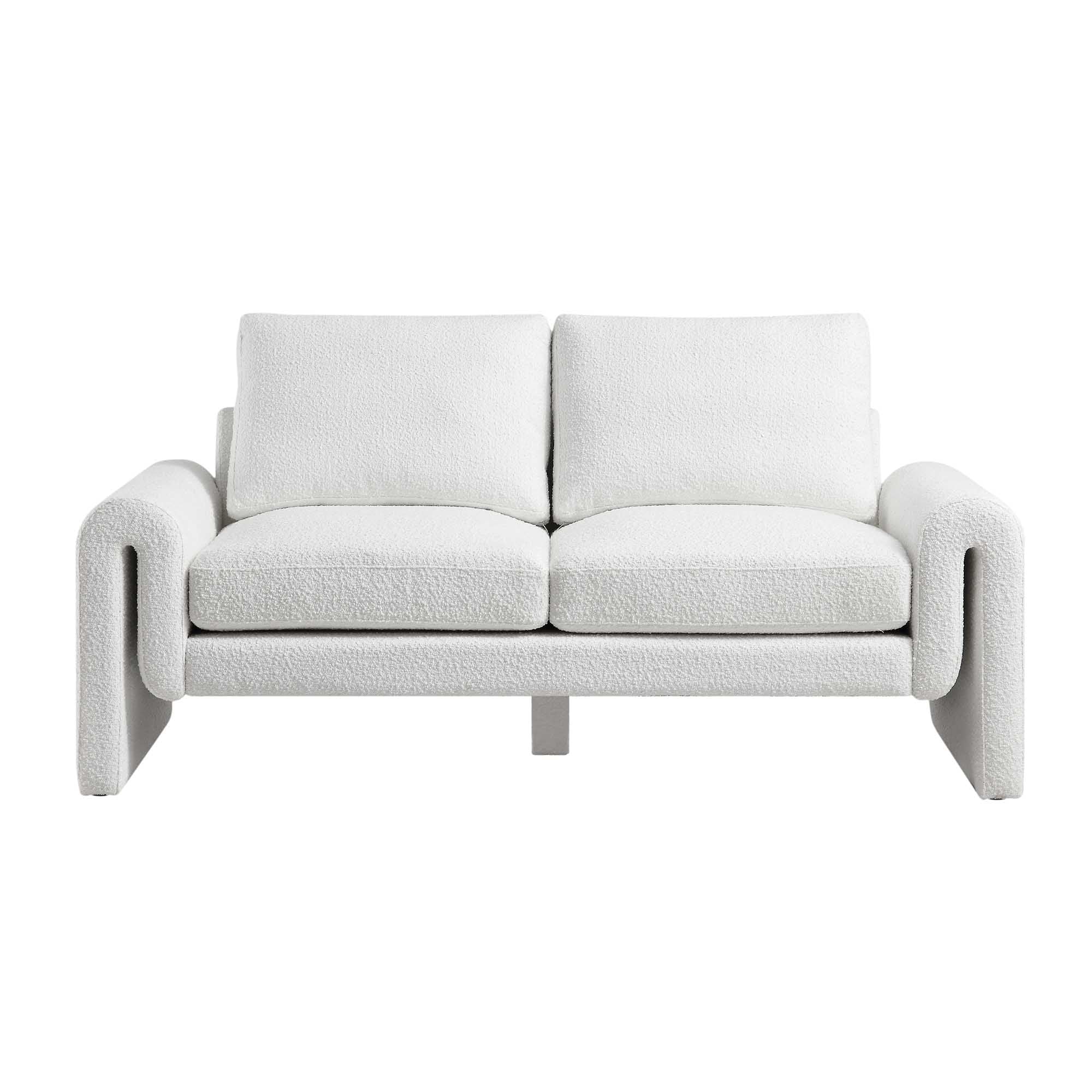 Hampstead White Boucle Curved 2-Seater Sofa - Image 4
