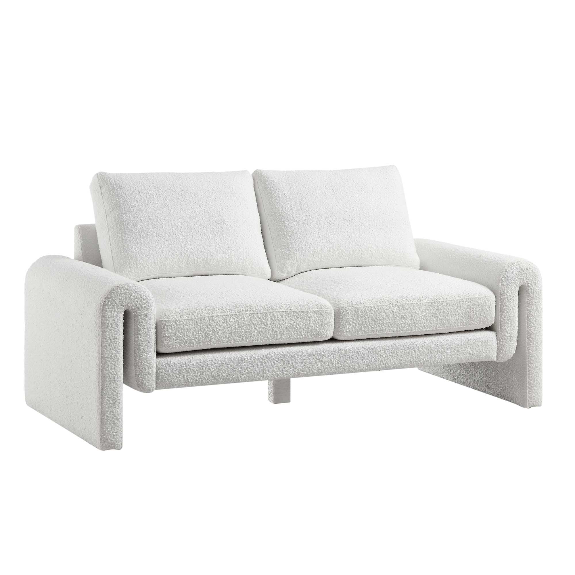 Hampstead White Boucle Curved 2-Seater Sofa - Image 5