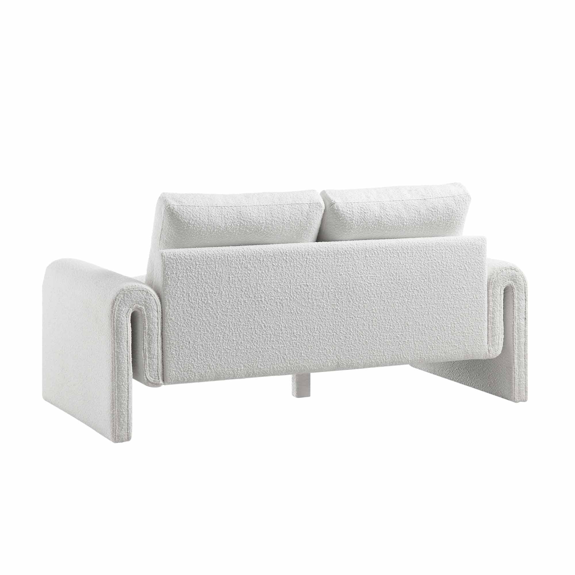 Hampstead White Boucle Curved 2-Seater Sofa - Image 9