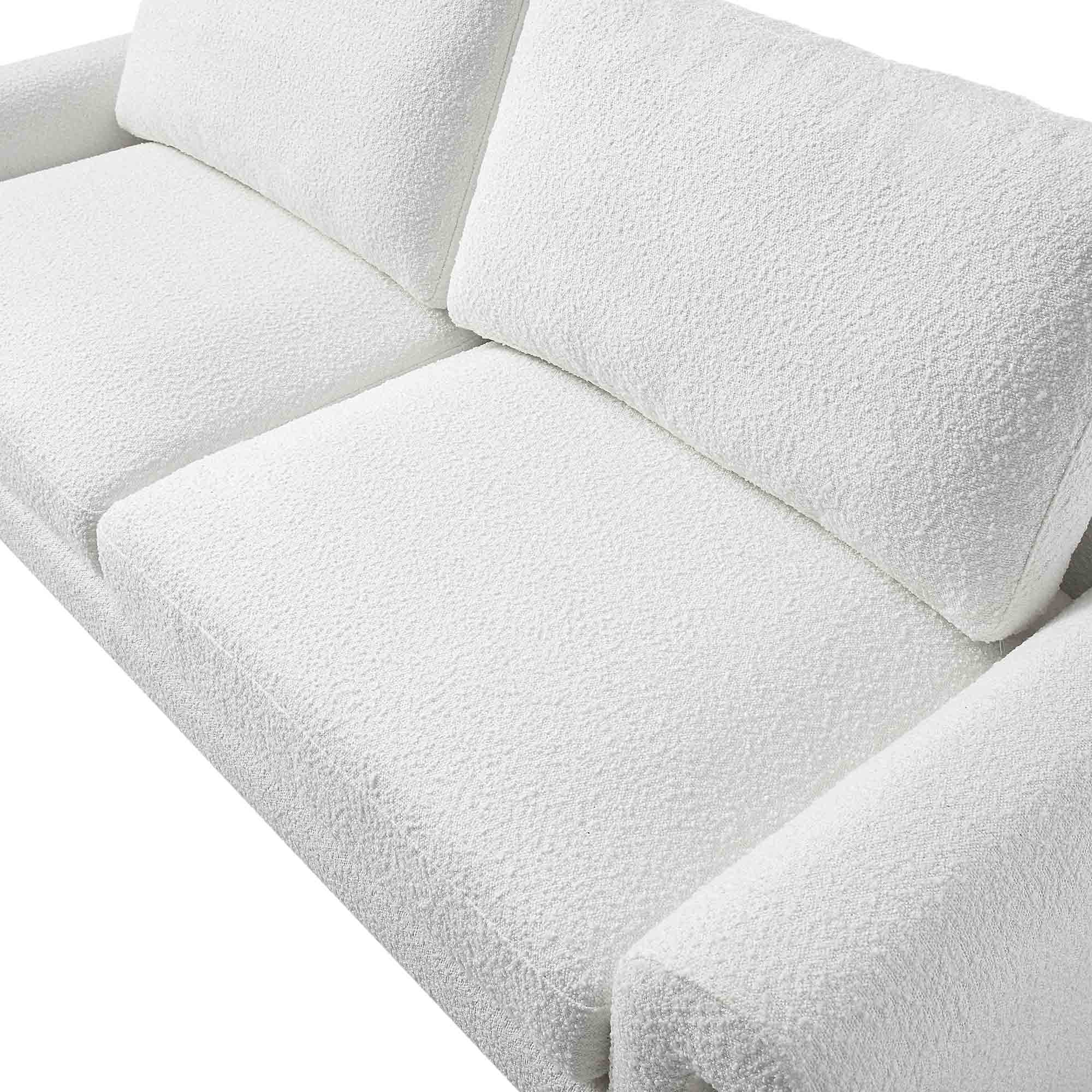 Hampstead White Boucle Curved 3-Seater Sofa - Image 11