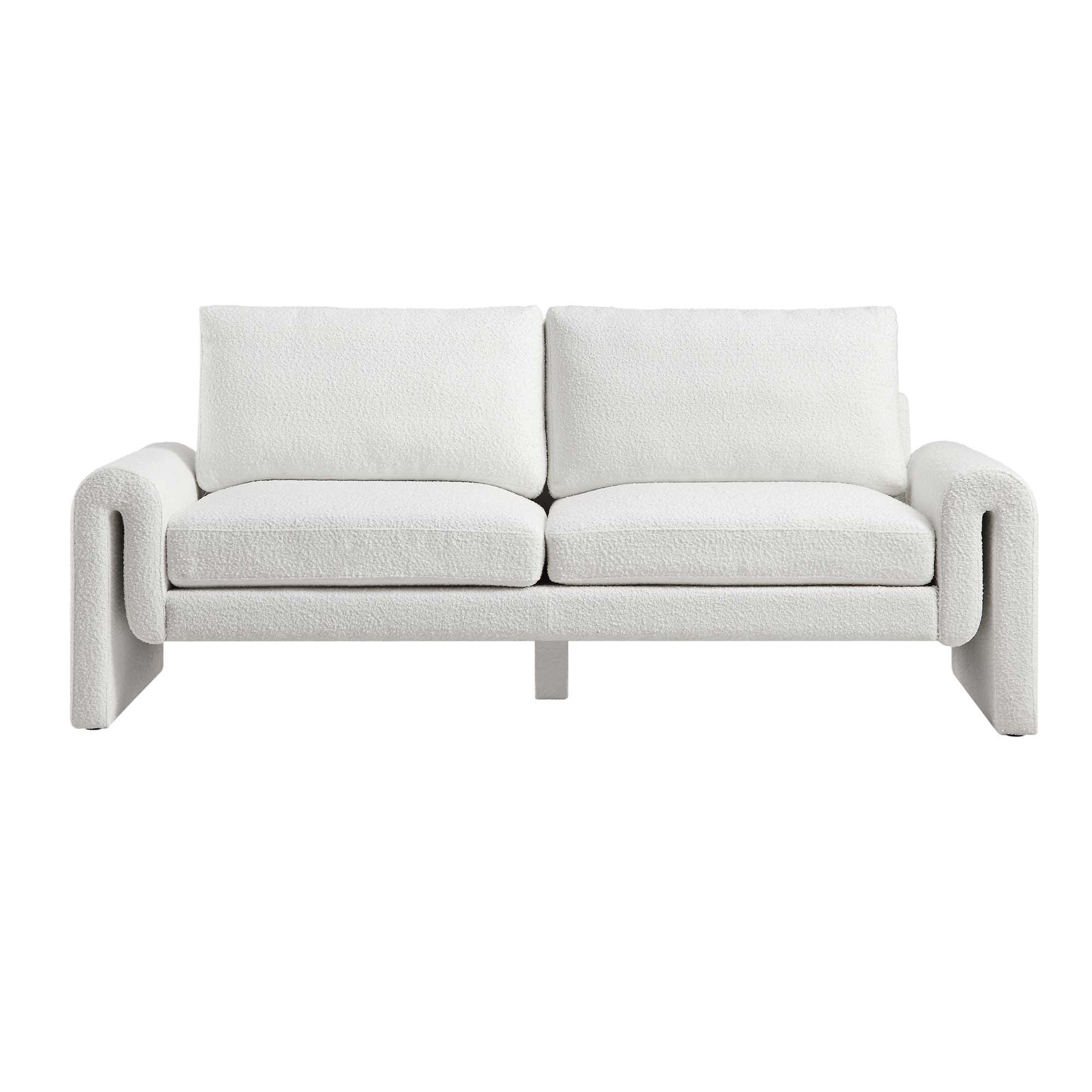 Hampstead White Boucle Curved 3-Seater Sofa - Image 4