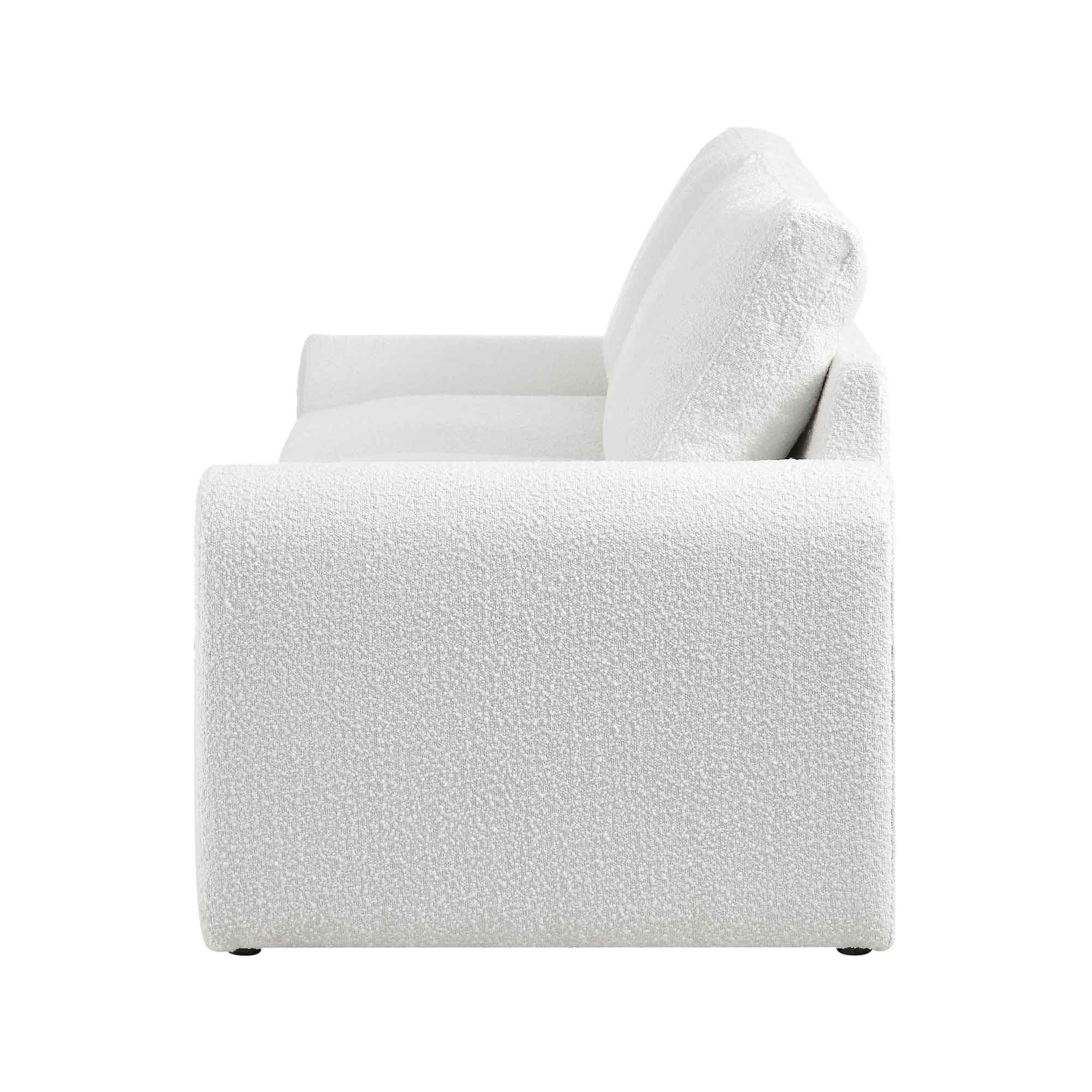 Hampstead White Boucle Curved 3-Seater Sofa - Image 8