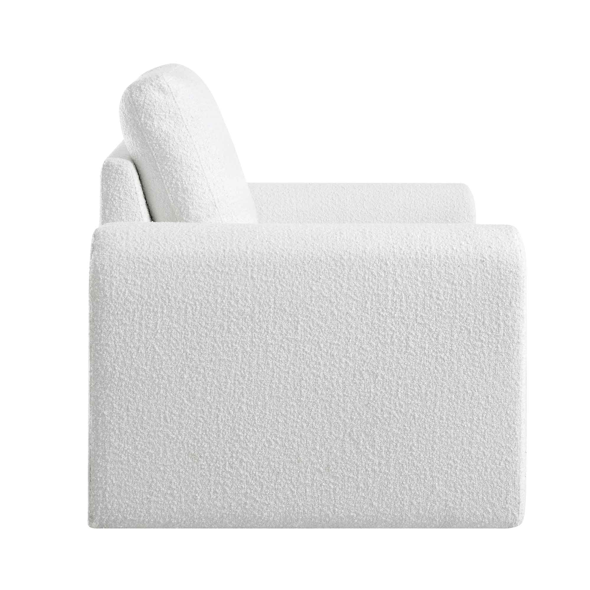 Hampstead White Boucle Curved Armchair - Image 6