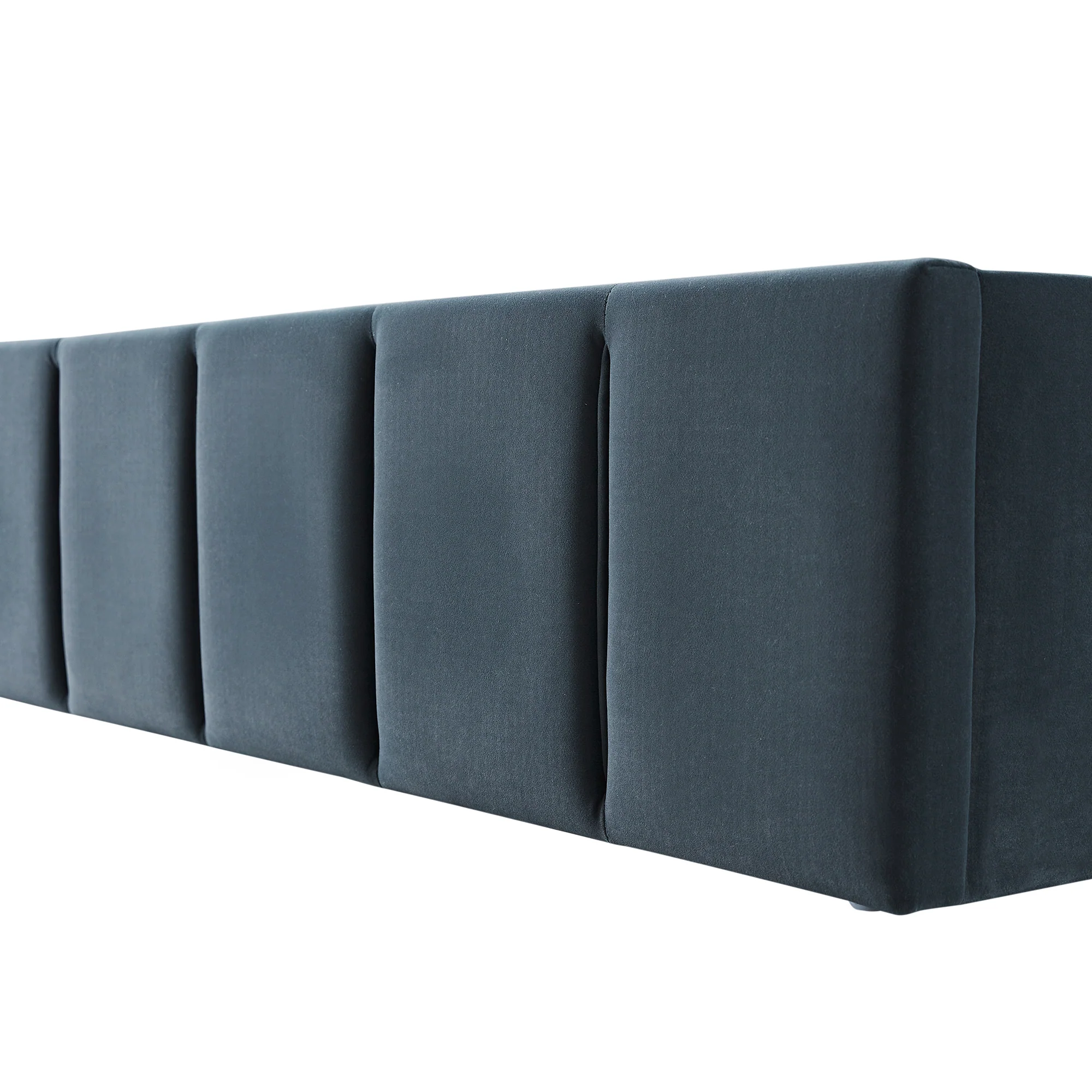 Hana Ottoman Storage Bed, Aegean Blue Velvet - Image 16