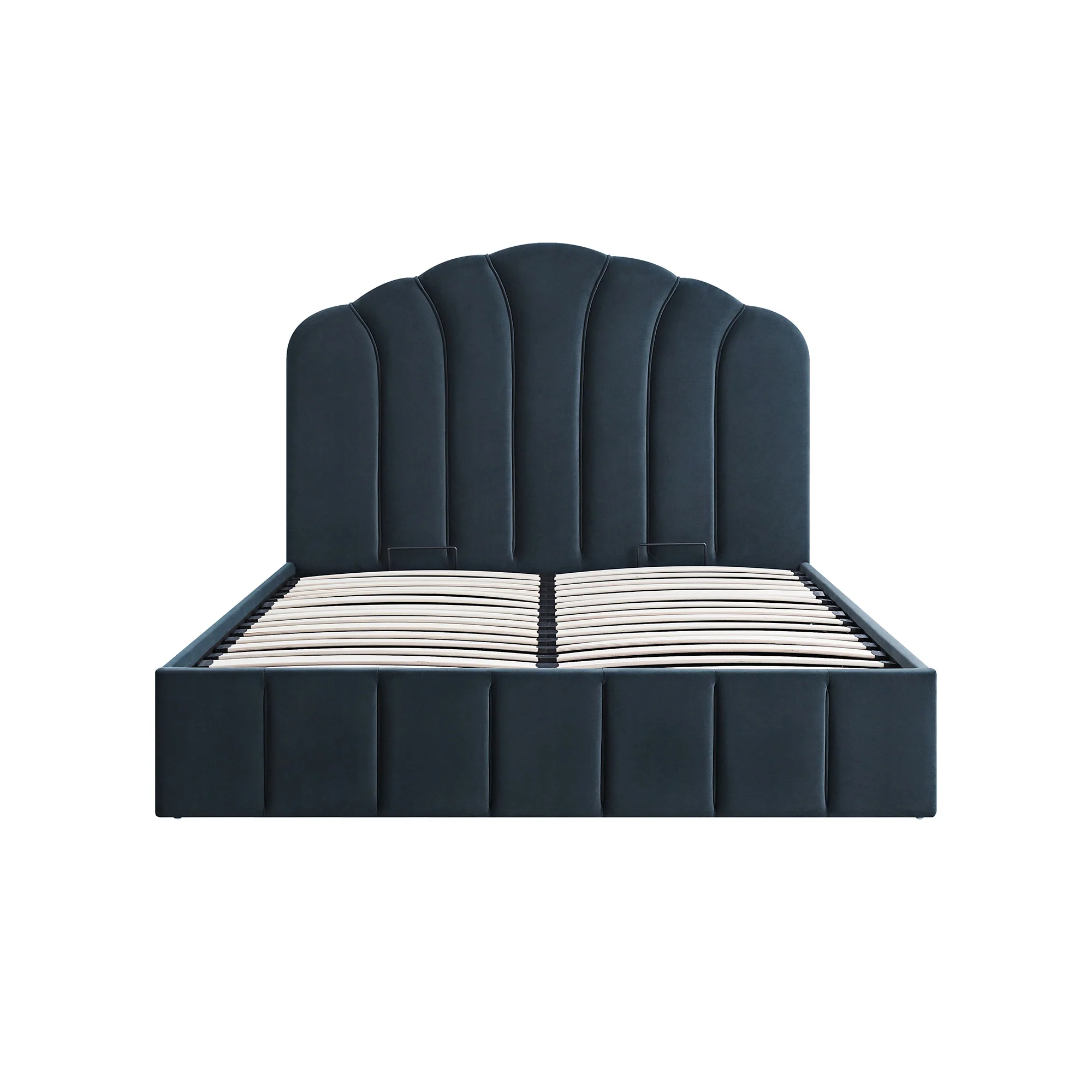 Hana Ottoman Storage Bed, Aegean Blue Velvet - Image 6