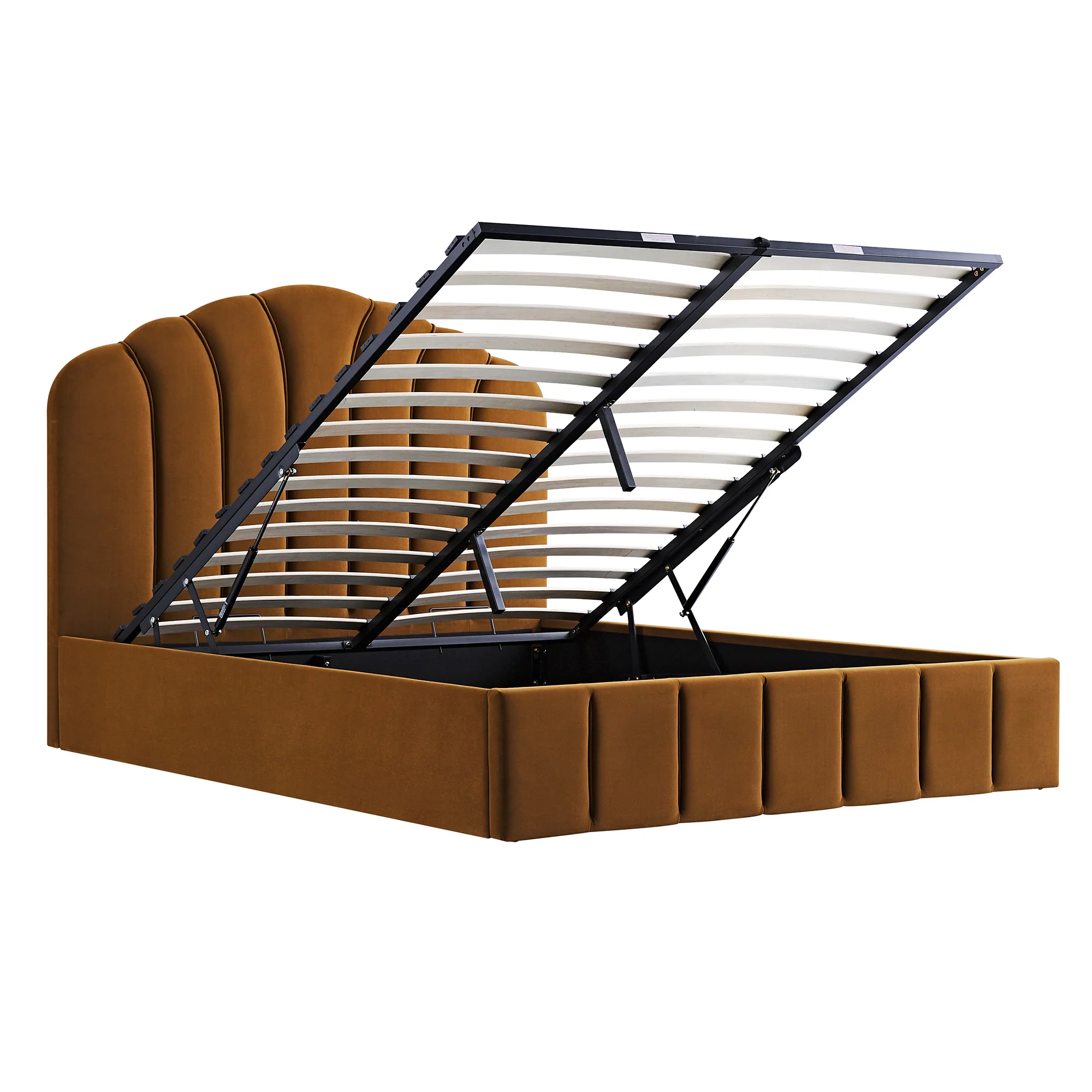 Hana Ottoman Storage Bed, Cinnamon Velvet - Image 10