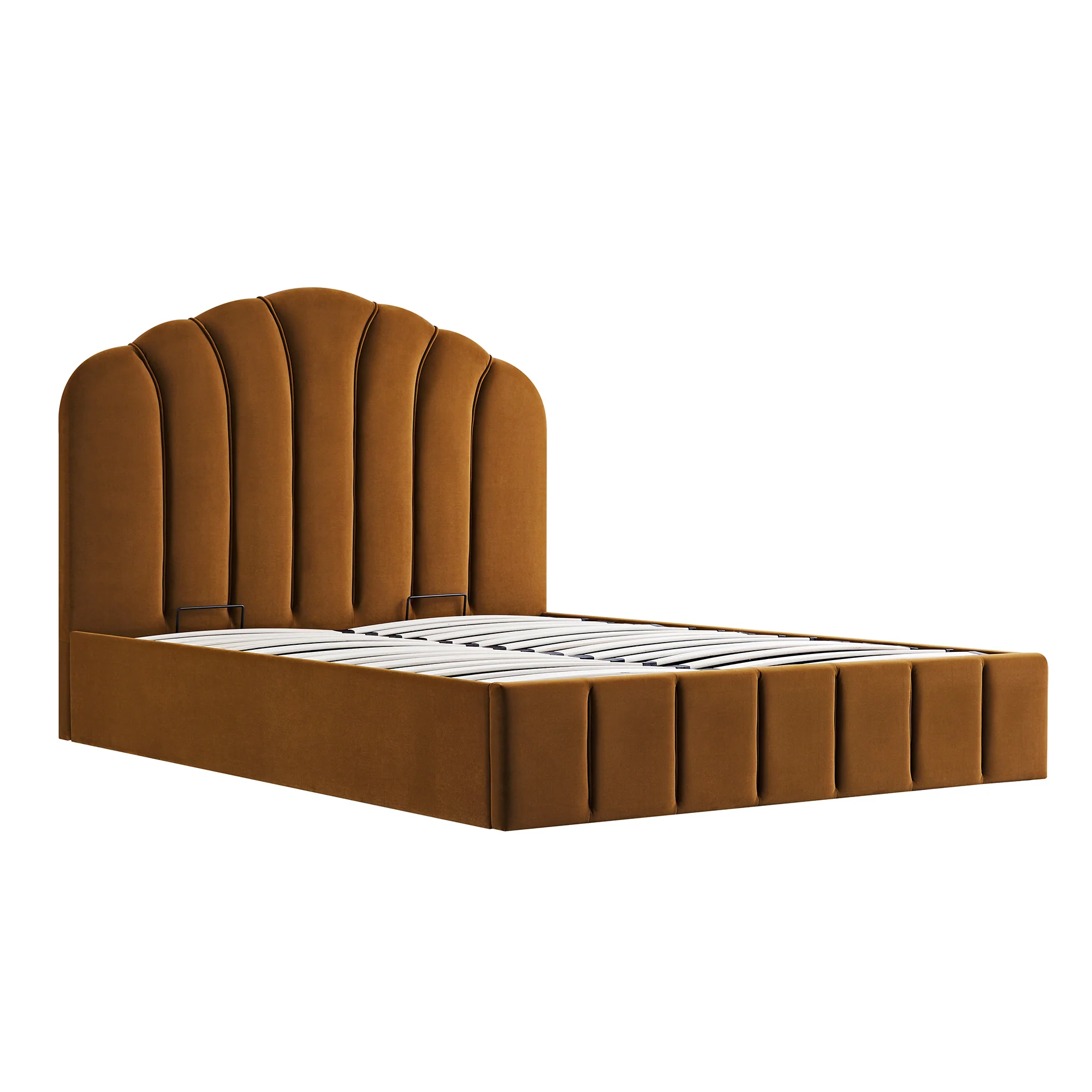 Hana Ottoman Storage Bed, Cinnamon Velvet - Image 8