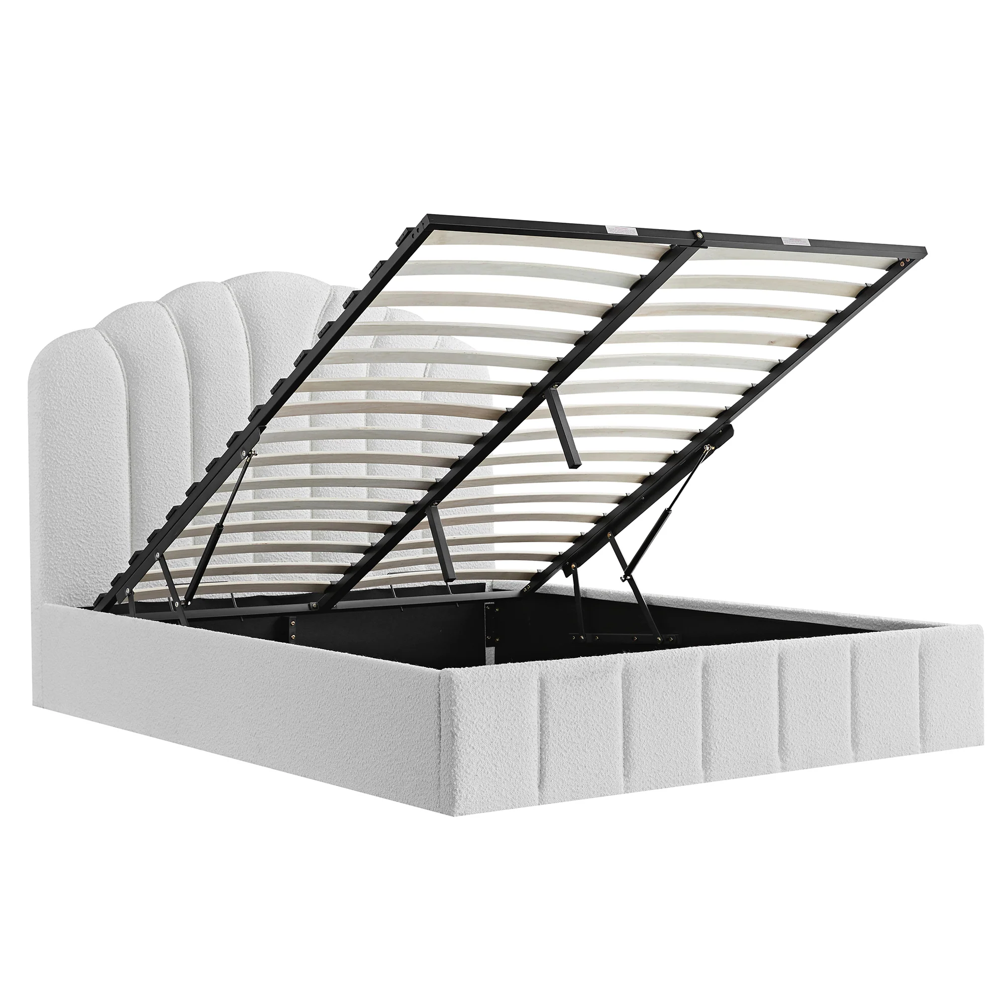 Hana Ottoman Storage Bed, Ecru Boucle - Image 11