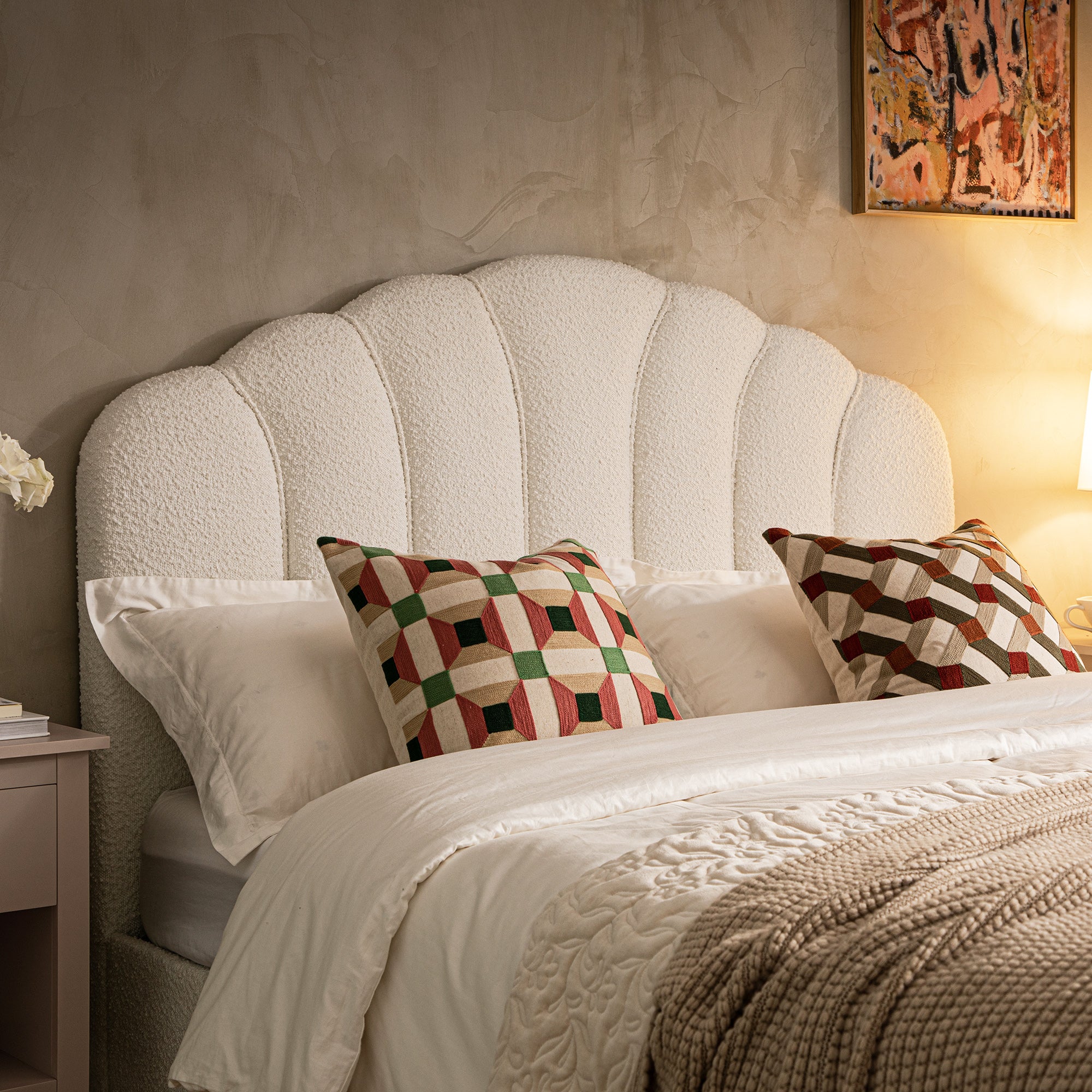 Hana Ottoman Storage Bed, Ecru Boucle - Image 5