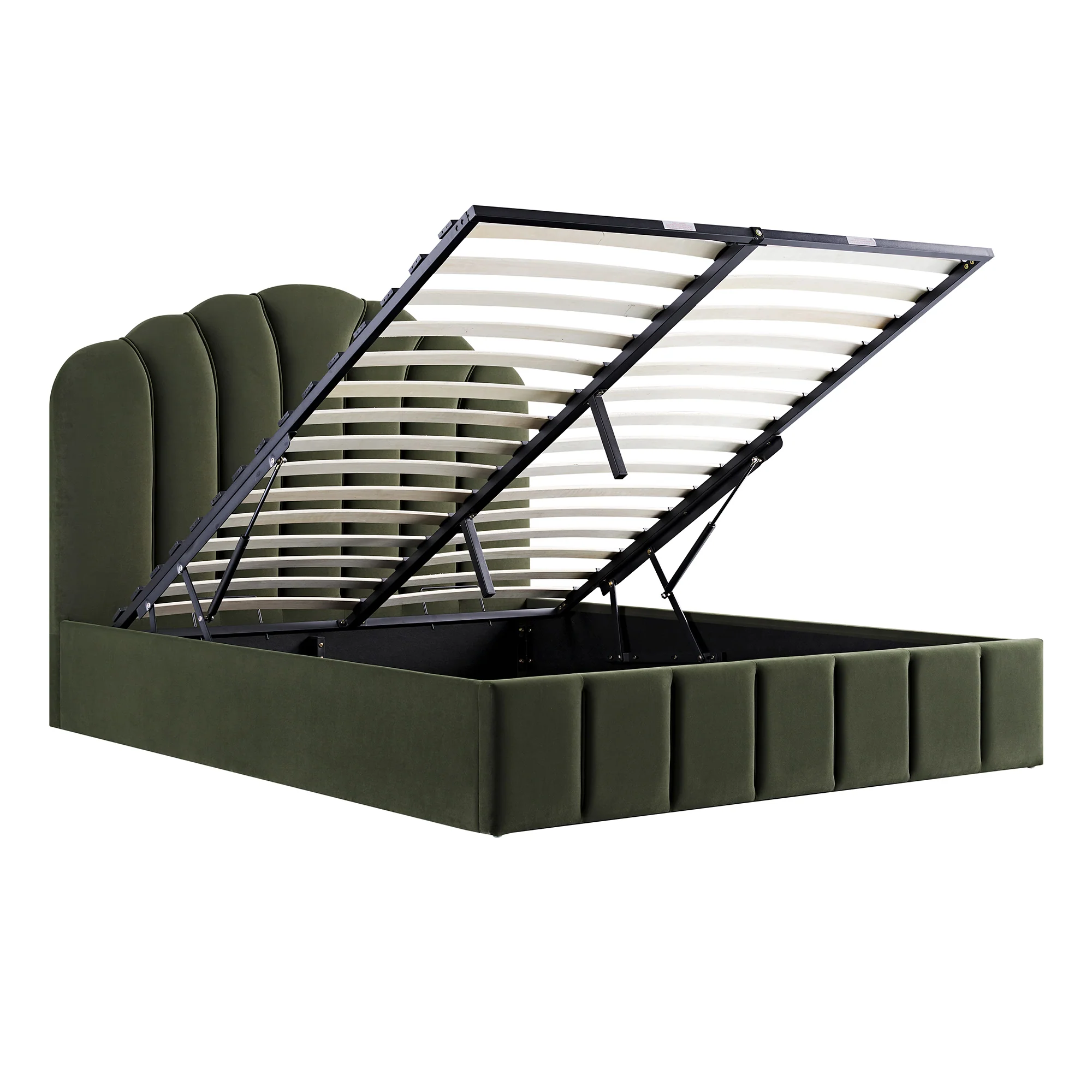 Hana Ottoman Storage Bed, Moss Green Velvet - Image 9