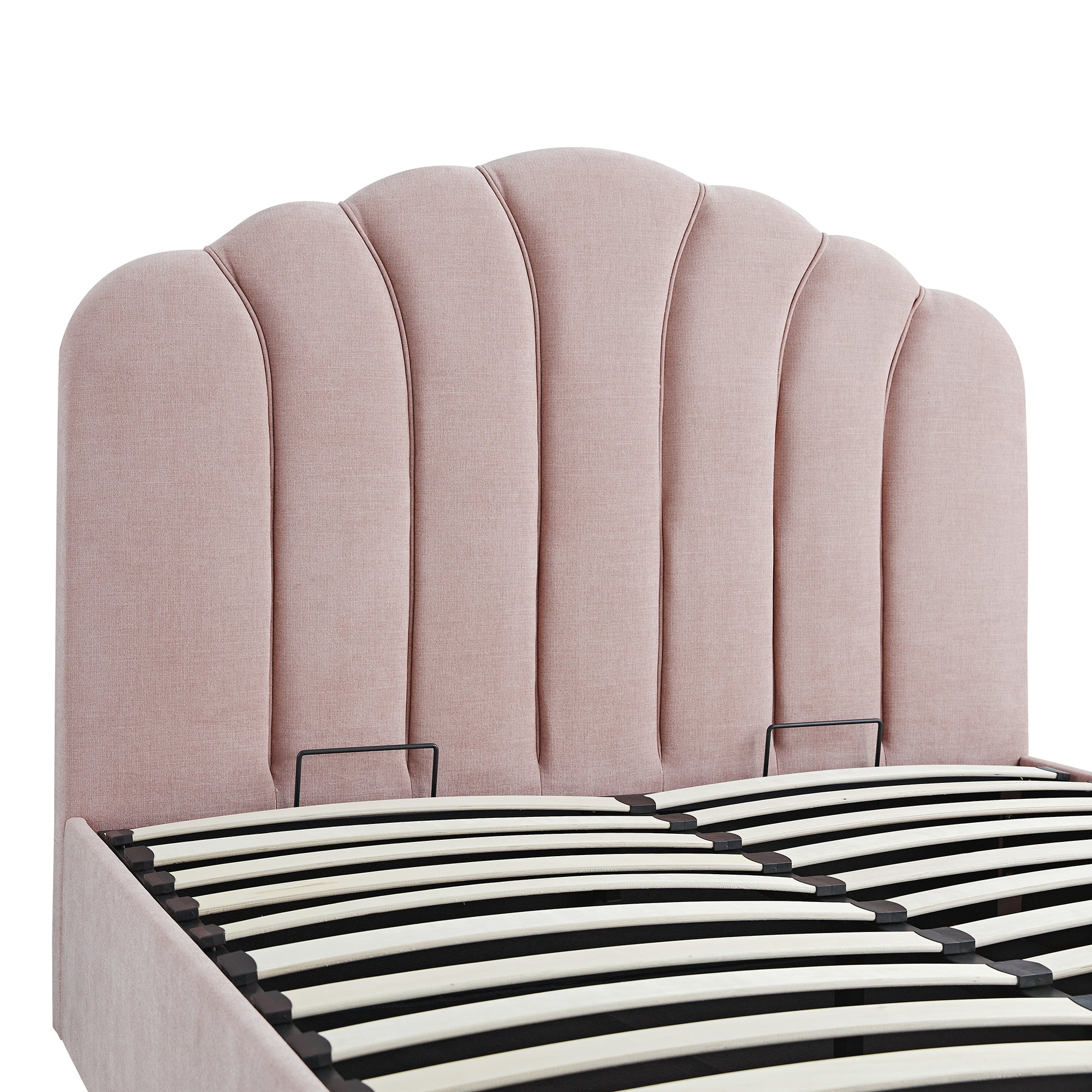 Hana Ottoman Storage Bed, Petal Pink Chenille - Image 15