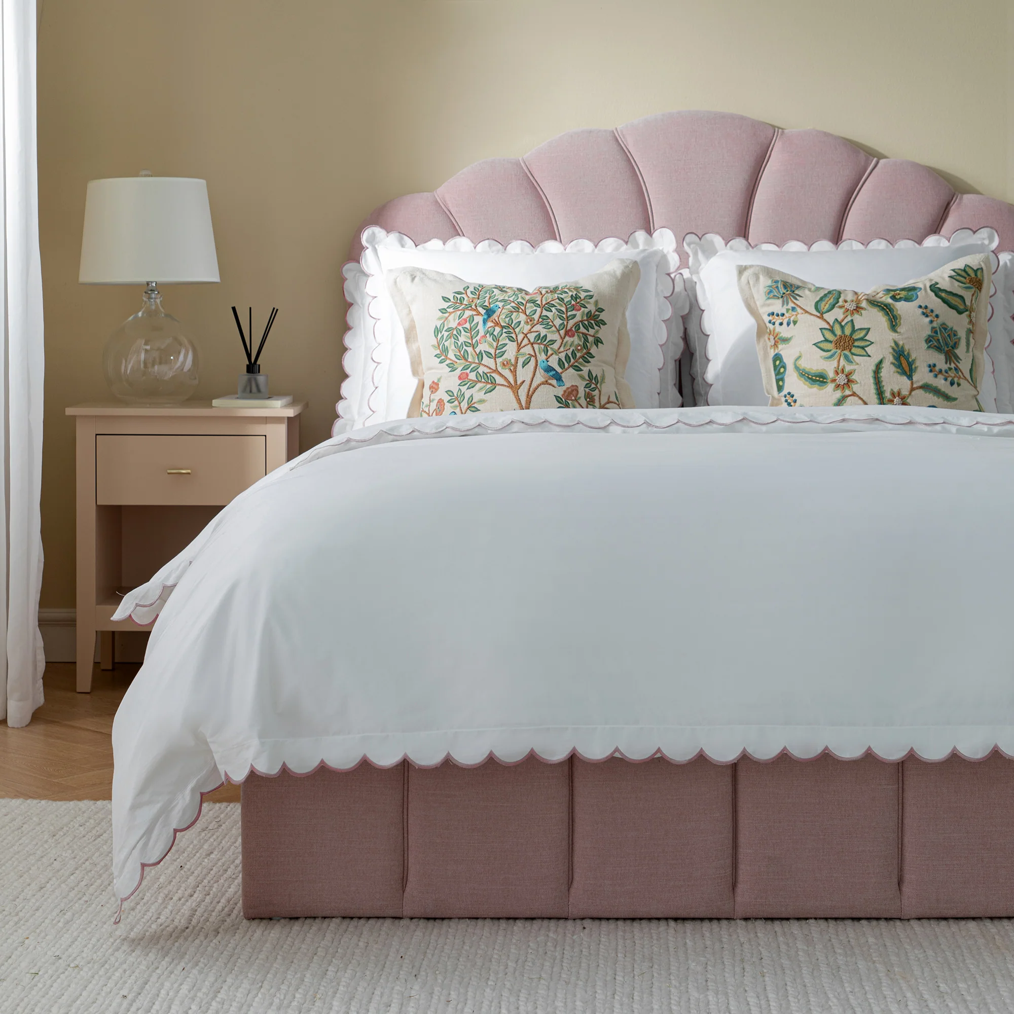 Hana Ottoman Storage Bed, Petal Pink Chenille - Image 4