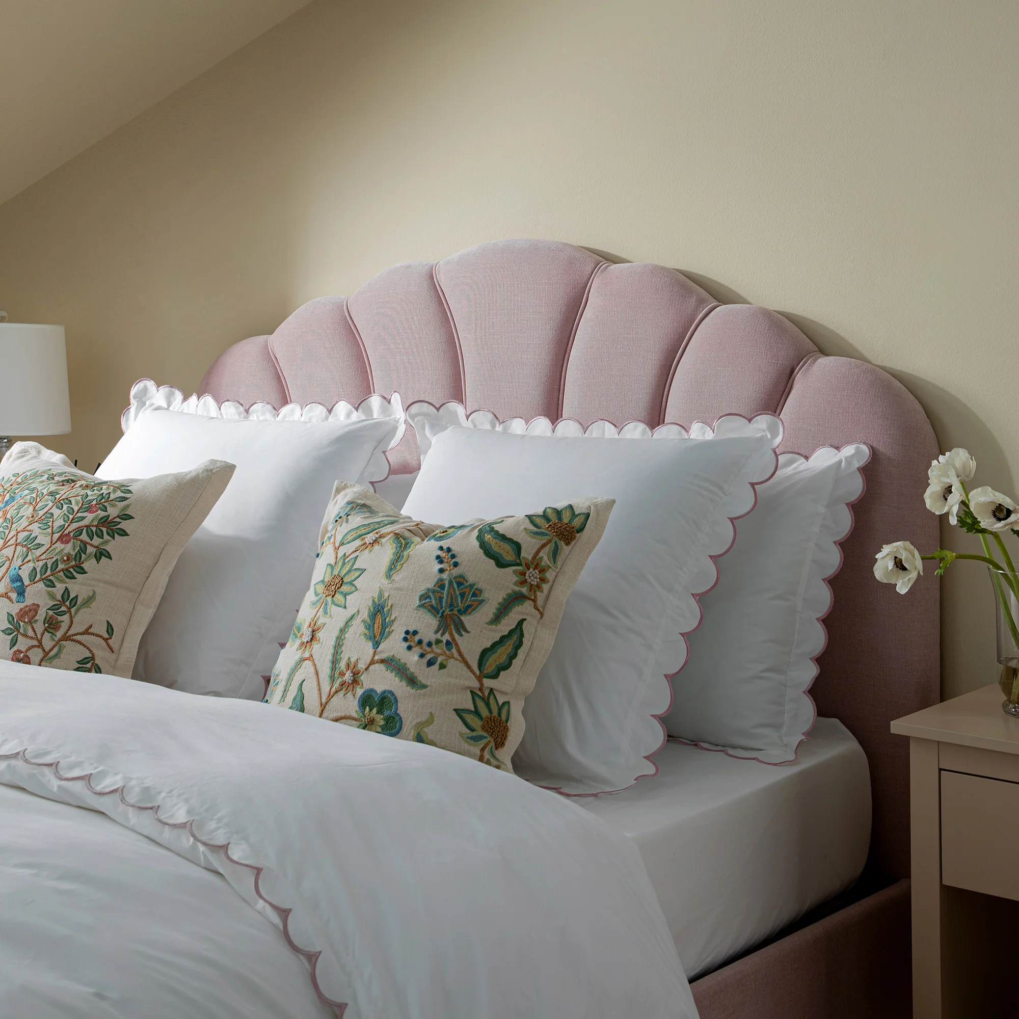 Hana Ottoman Storage Bed, Petal Pink Chenille - Image 5