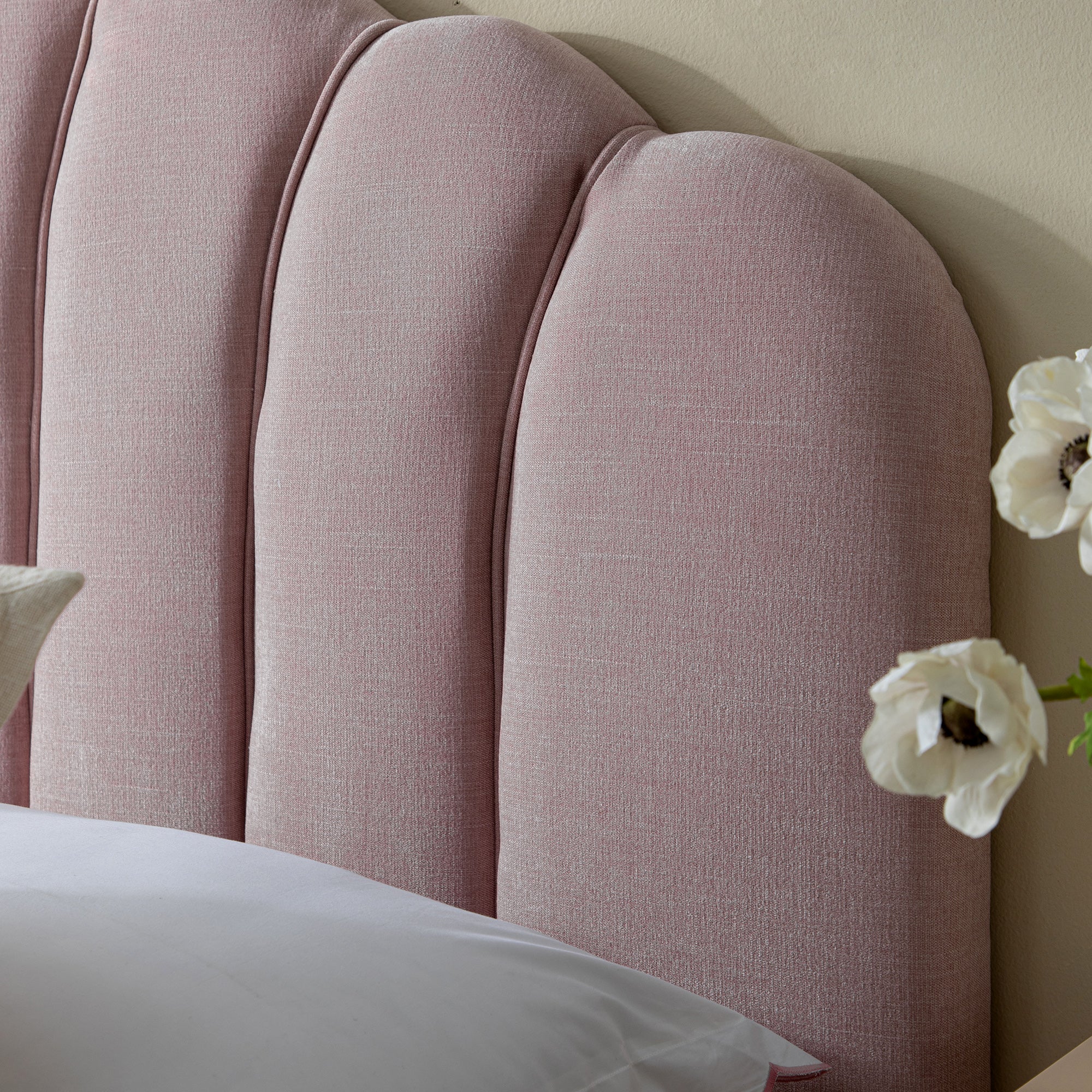 Hana Ottoman Storage Bed, Petal Pink Chenille - Image 7