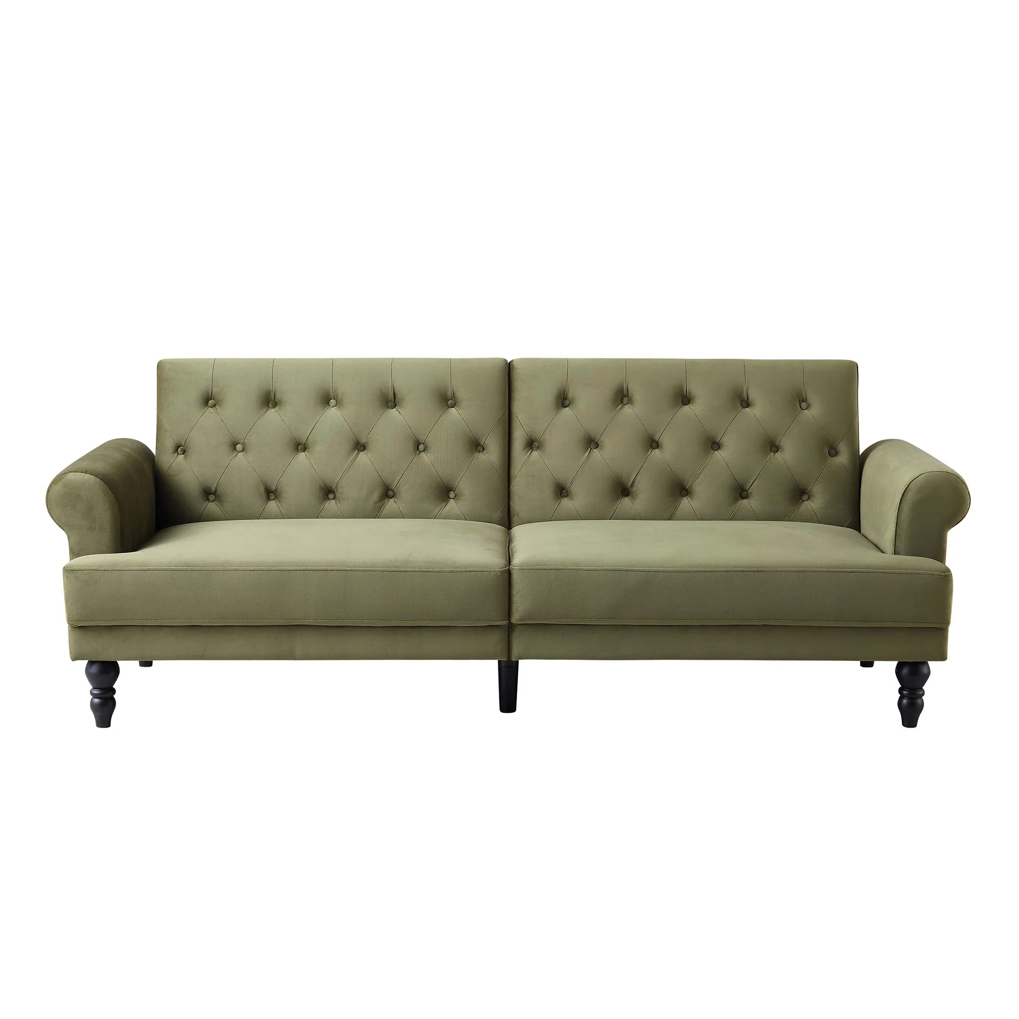 Hanney 3-Seater Chesterfield Sofabed in Moss Green Velvet - Image 4