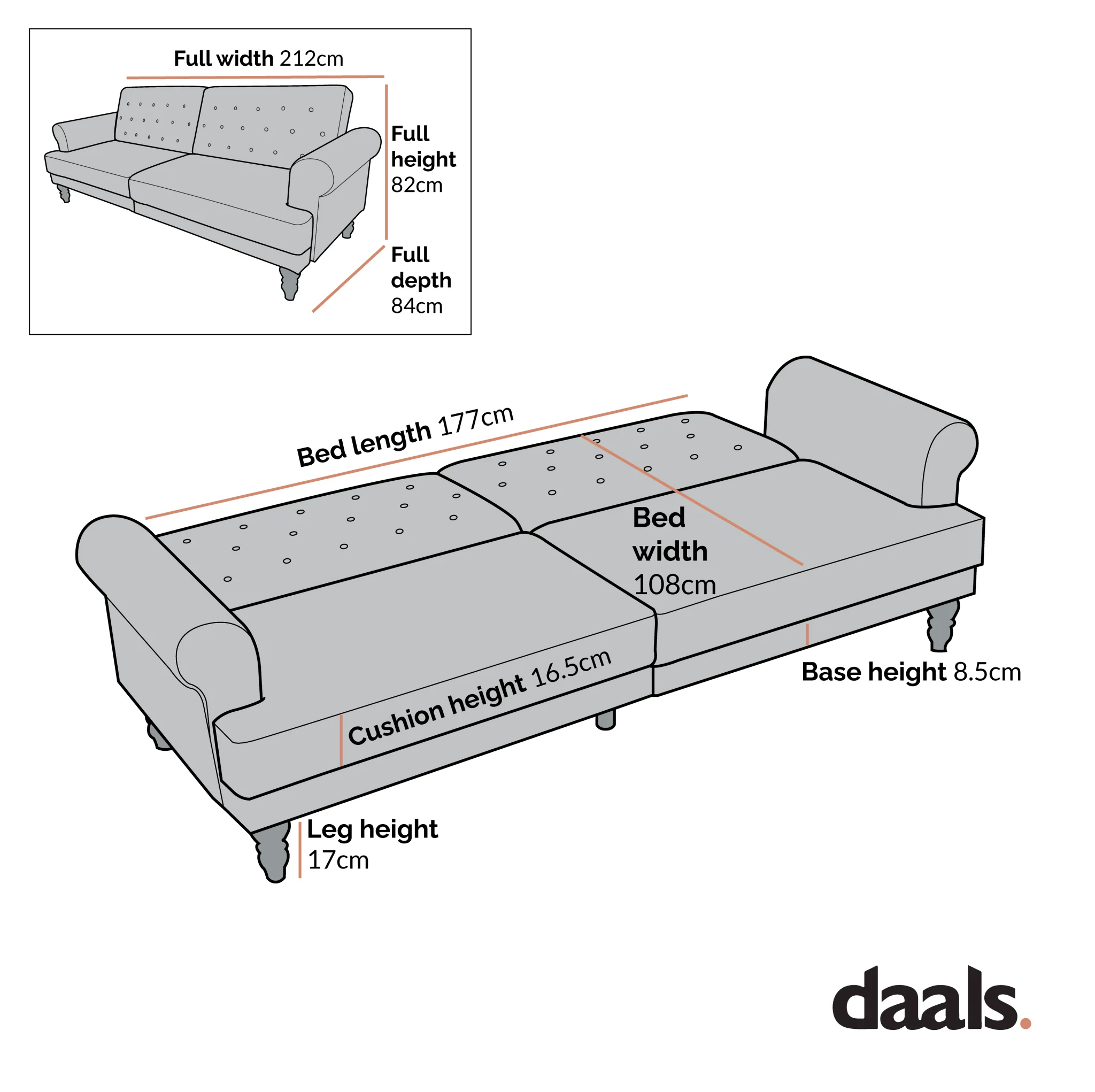 Hanney 3-Seater Chesterfield Sofabed in Teal Velvet - Image 6