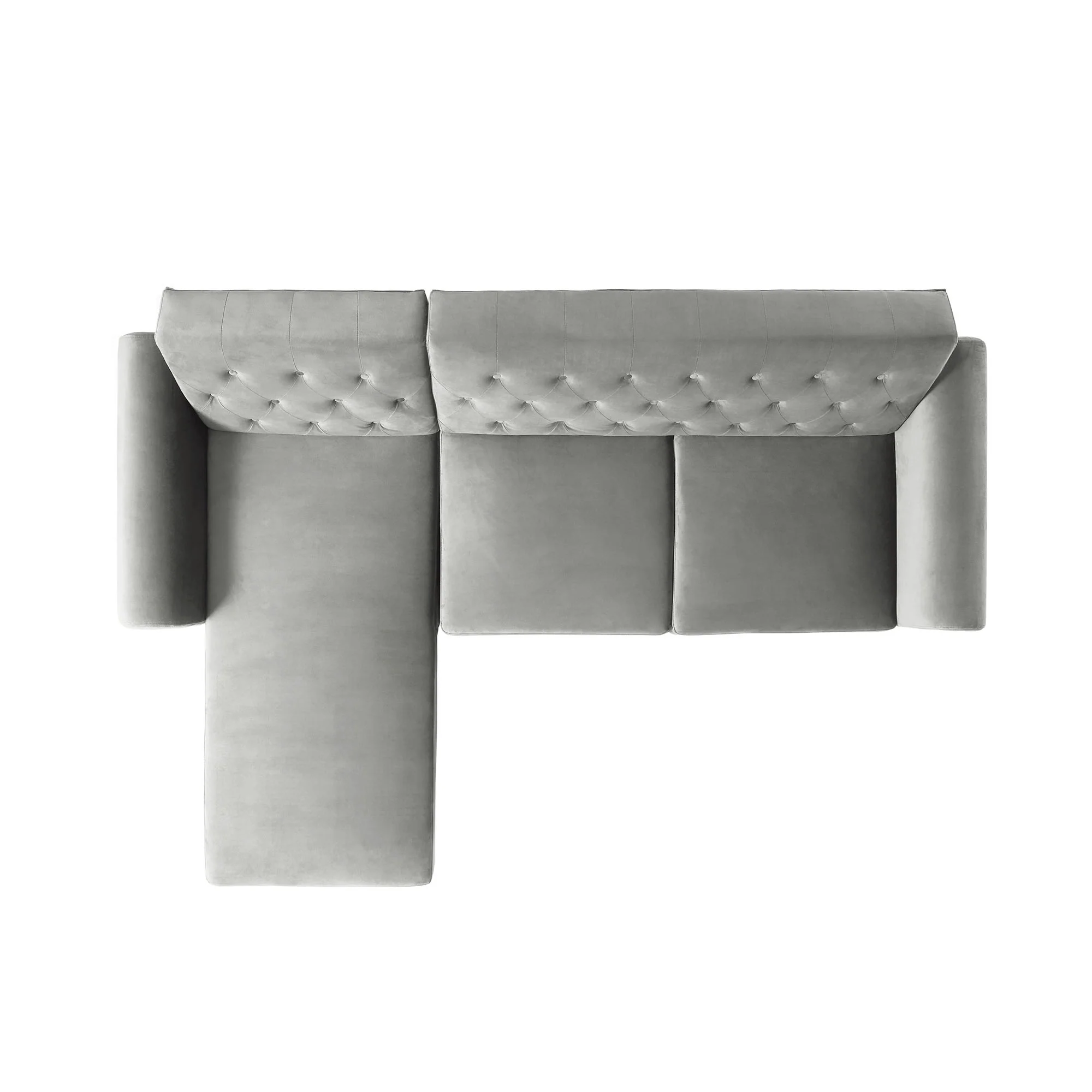 Hanney Chesterfield Chaise Sofabed in Grey Velvet - Image 11