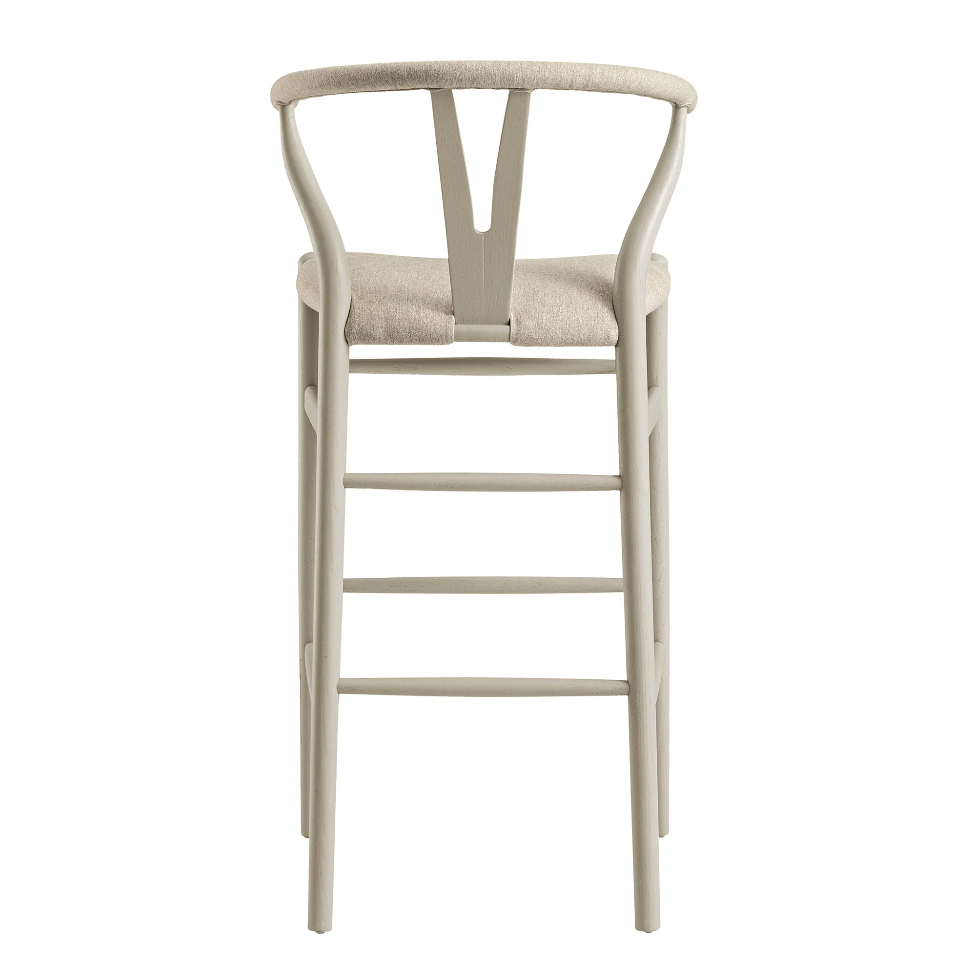 Hansel Bar Stool, Taupe Frame with Oatmeal Fabric Seat - Image 7