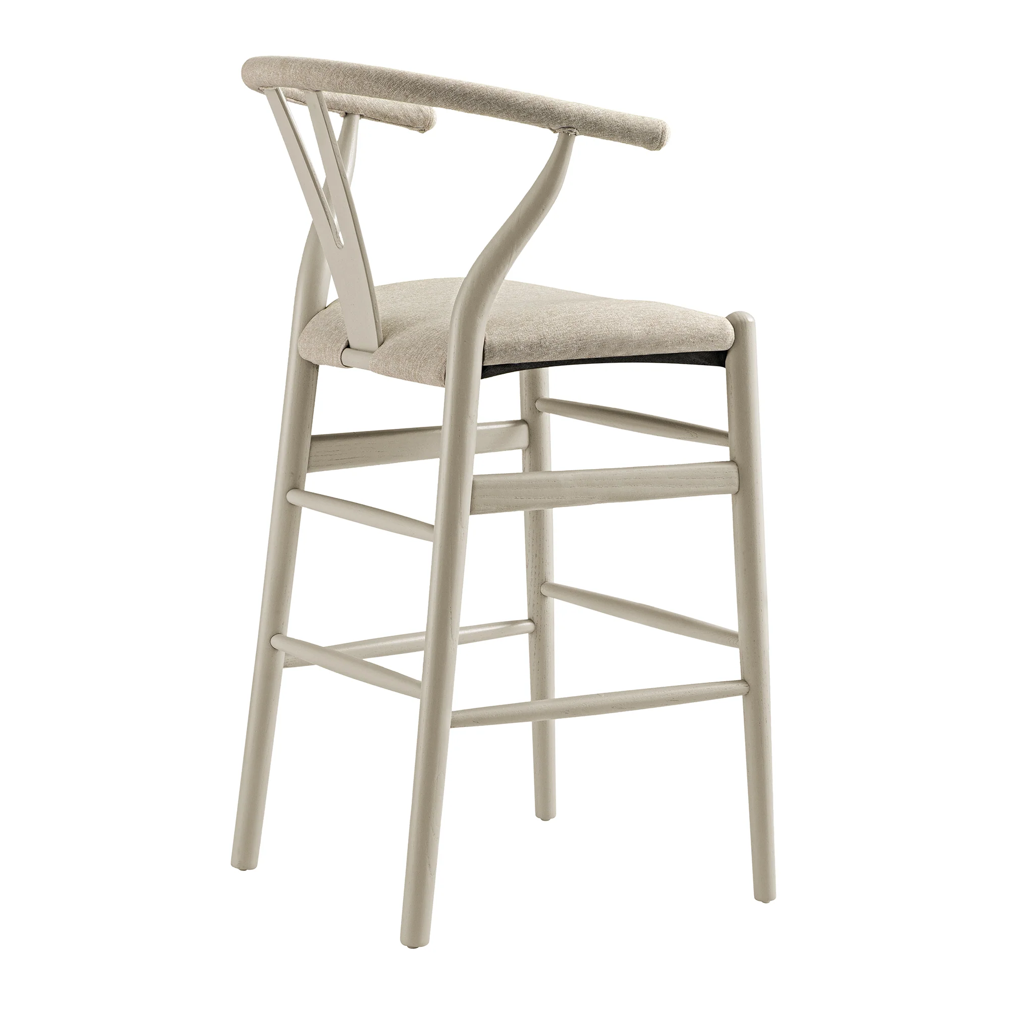 Hansel Counter Stool, Taupe Frame with Oatmeal Fabric Seat - Image 10
