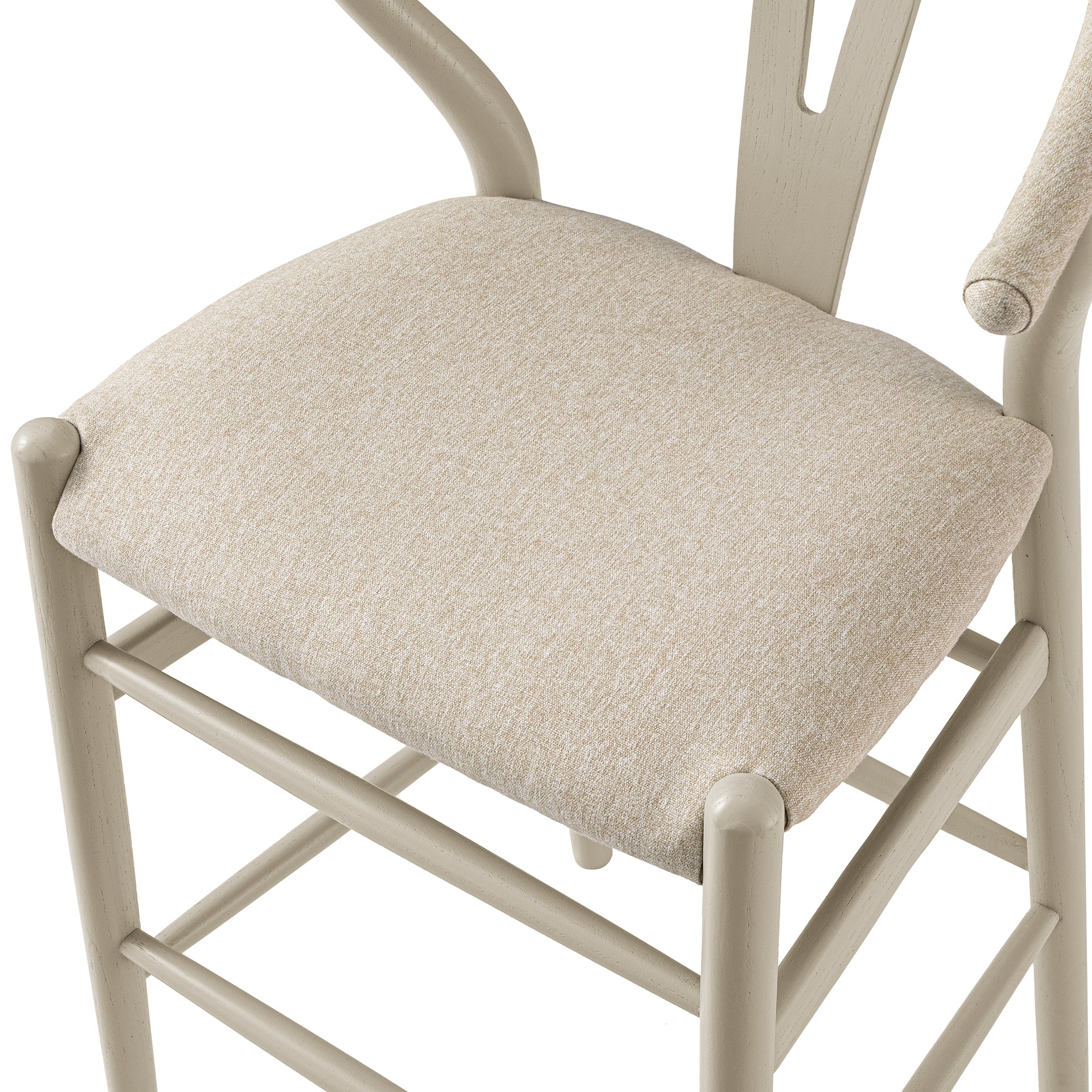 Hansel Counter Stool, Taupe Frame with Oatmeal Fabric Seat - Image 13