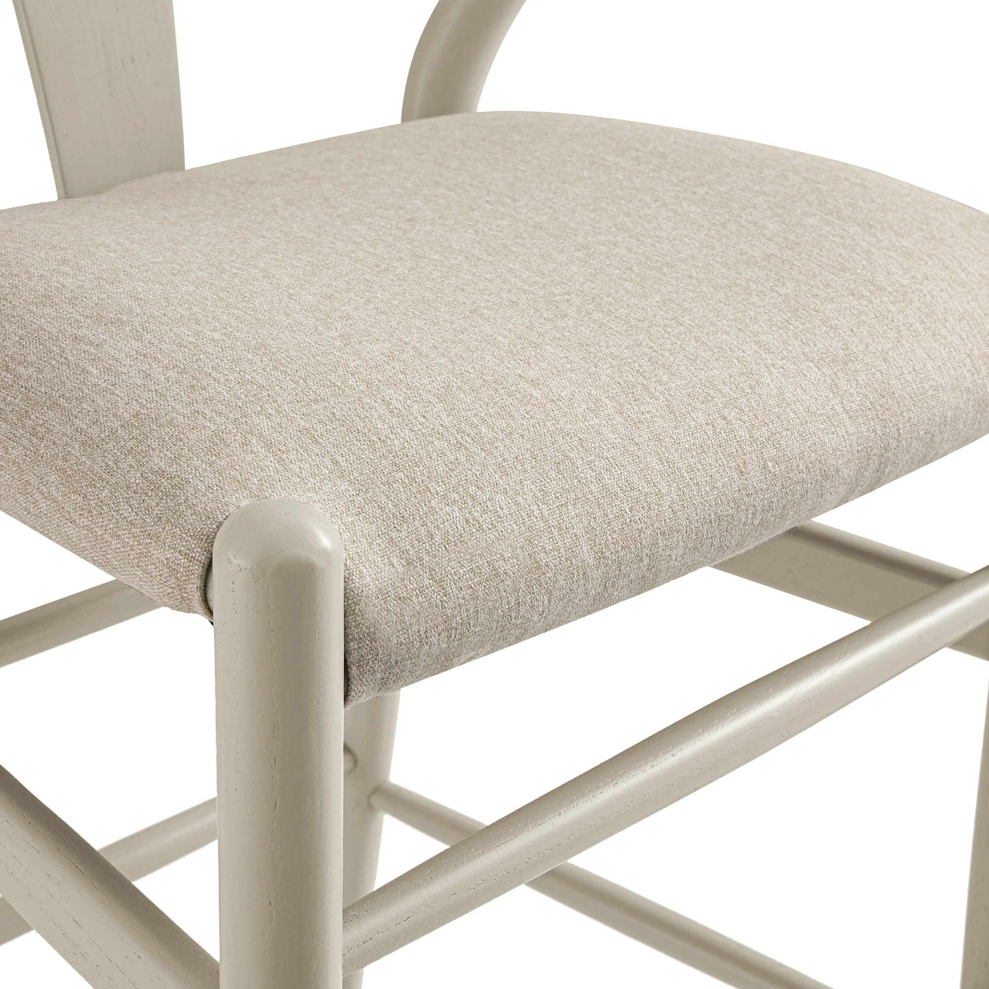 Hansel Counter Stool, Taupe Frame with Oatmeal Fabric Seat - Image 14