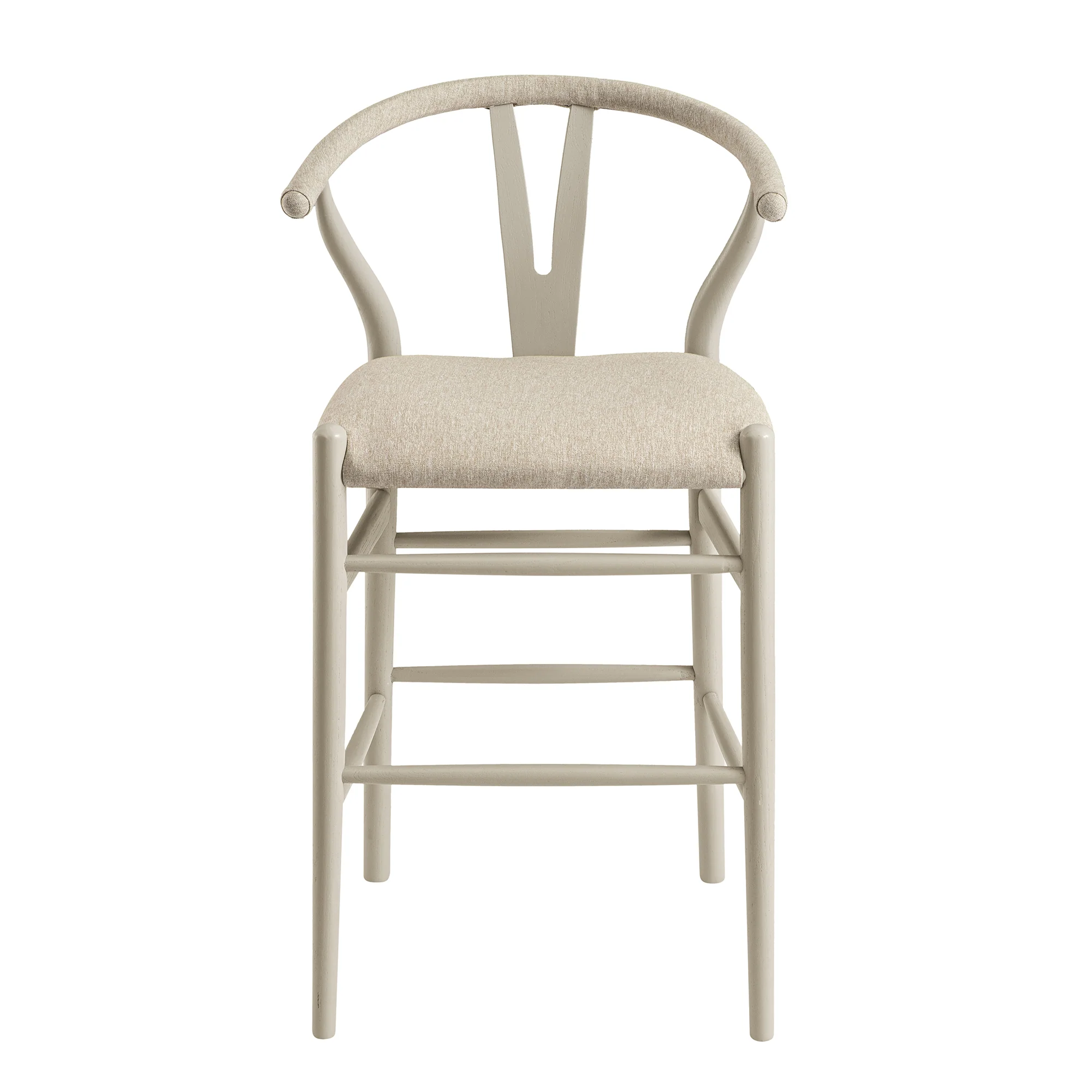 Hansel Counter Stool, Taupe Frame with Oatmeal Fabric Seat - Image 5