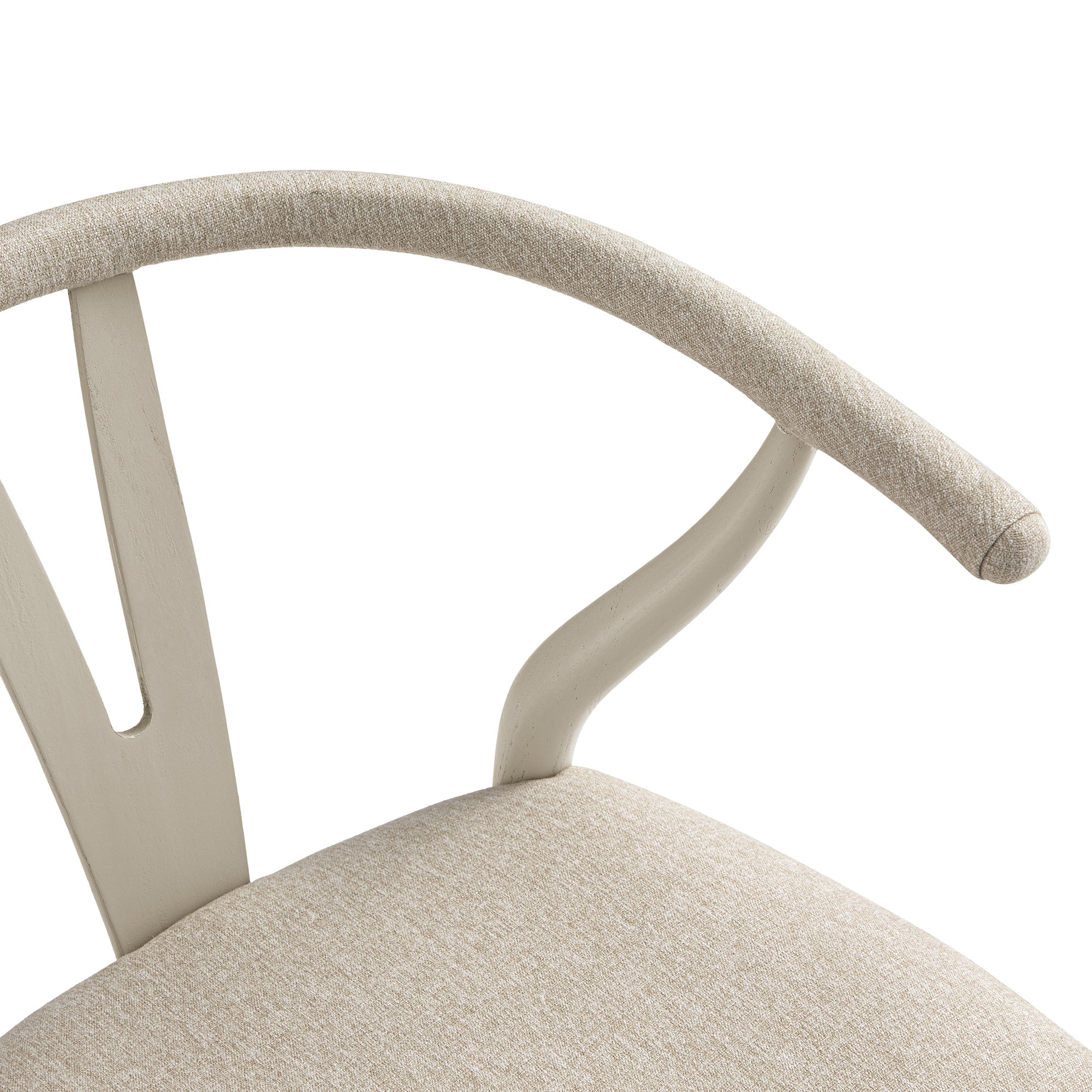 Hansel Upholstered Dining Chair, Taupe Frame with Oatmeal Fabric - Image 11