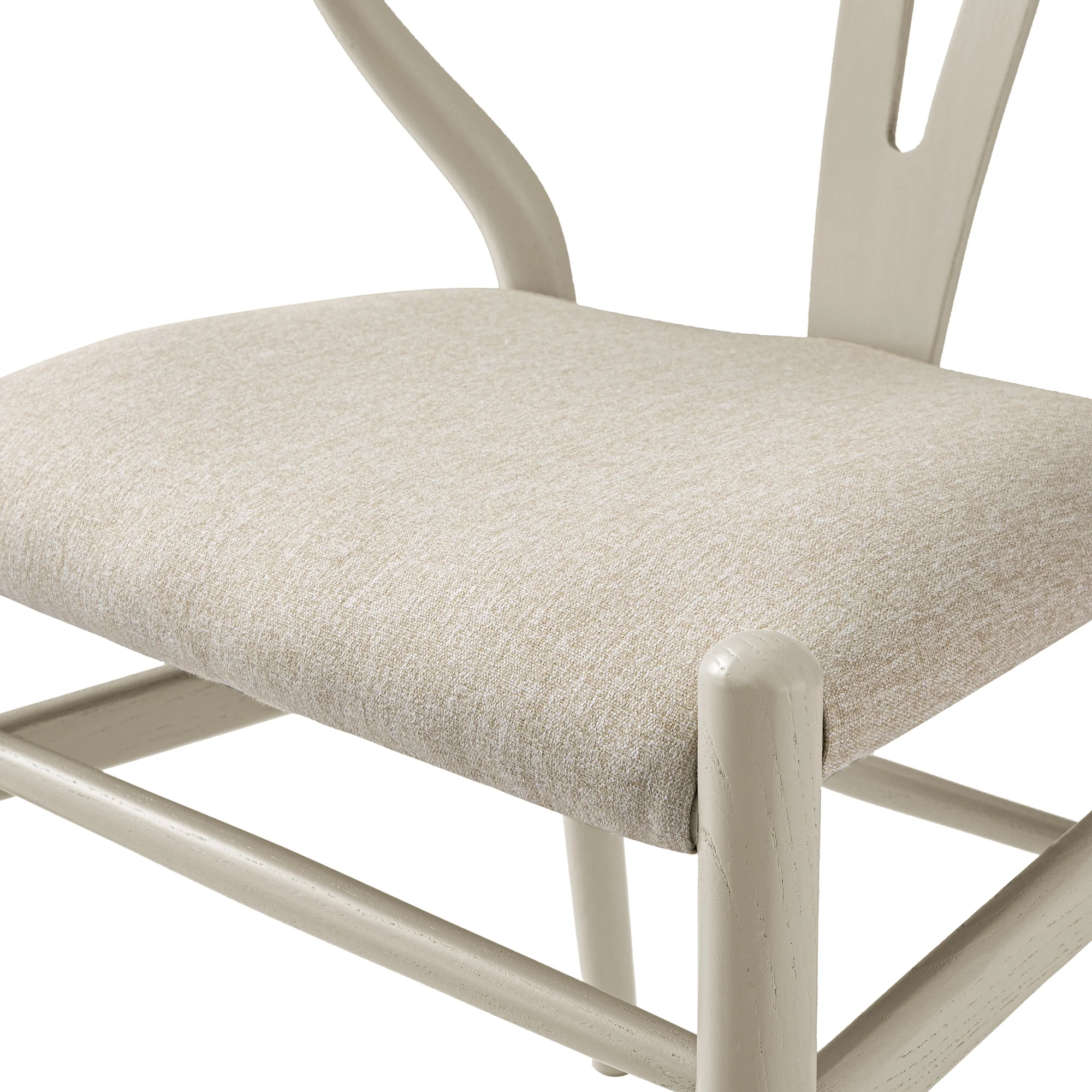 Hansel Upholstered Dining Chair, Taupe Frame with Oatmeal Fabric - Image 13