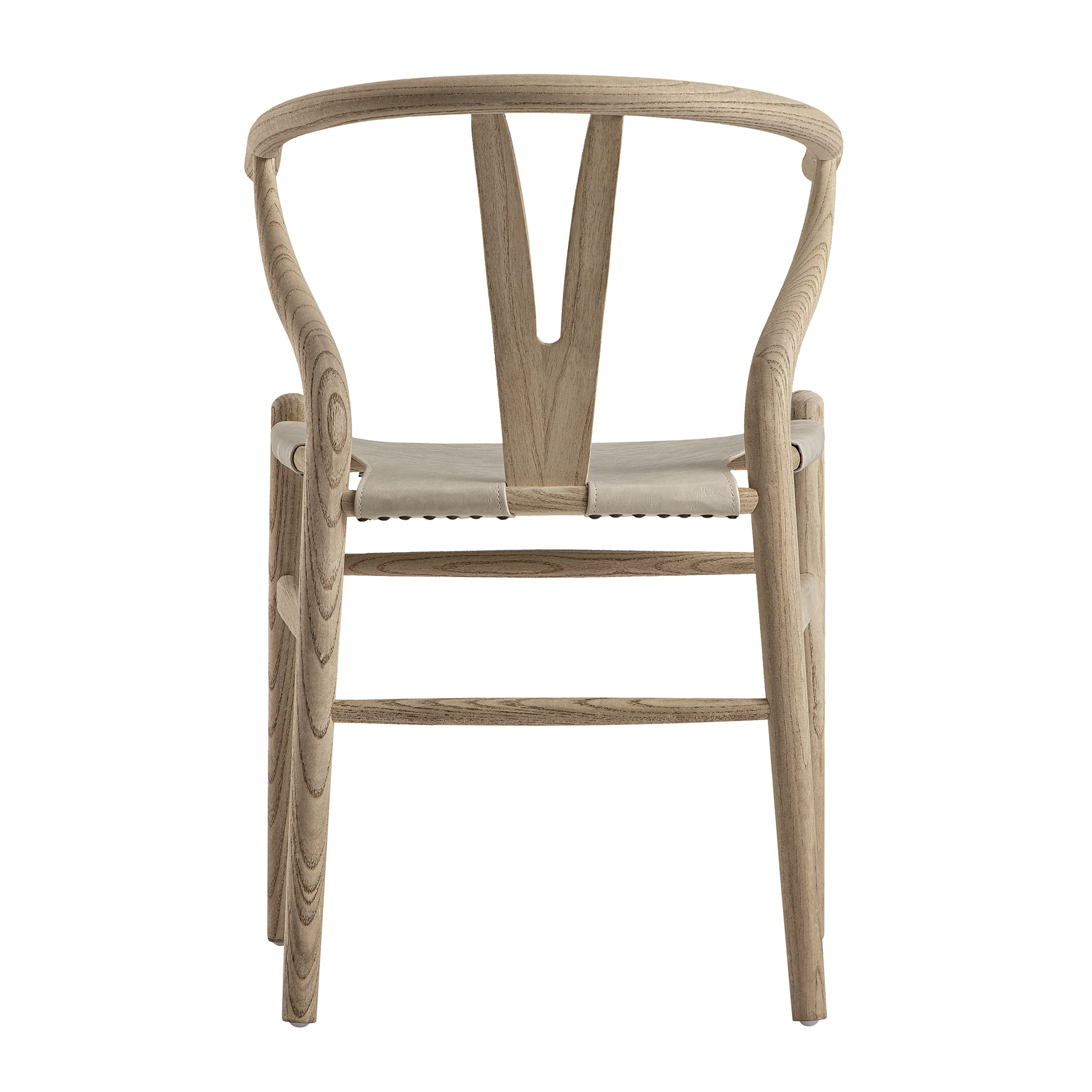 Hansel Dining Chair, Weathered Elm Frame with Light Grey Faux Leather Seat - Image 10