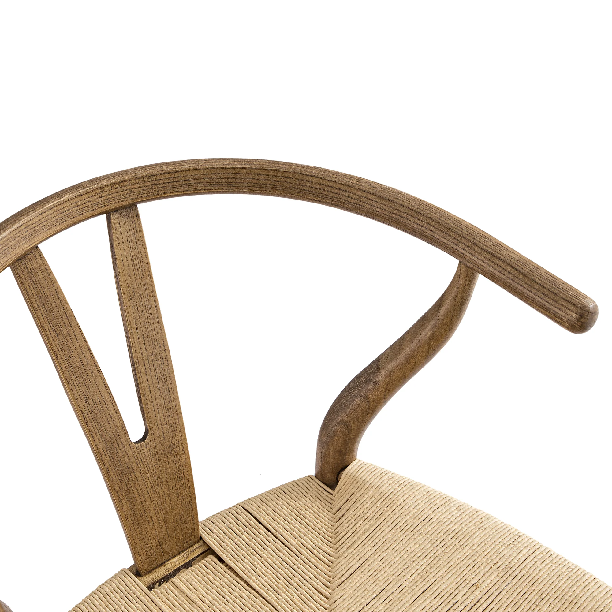 Hansel Wooden Natural Weave Bar Stool, Light Walnut Colour Frame - Image 9