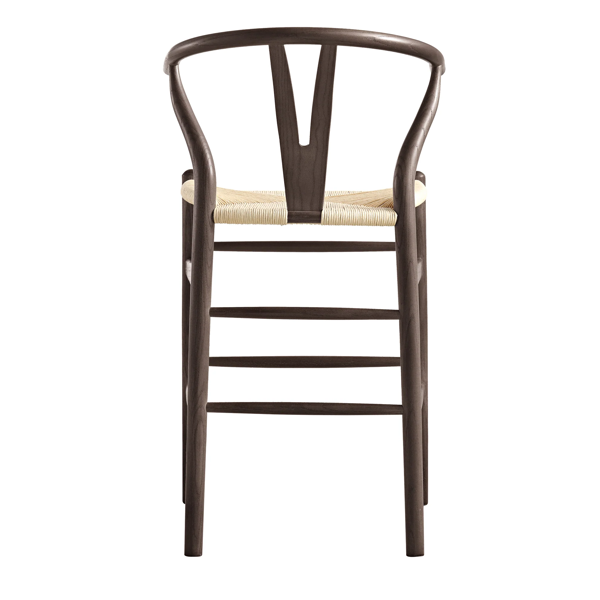 Hansel Wooden Natural Weave Counter Stool, Dark Walnut Colour Frame - Image 7
